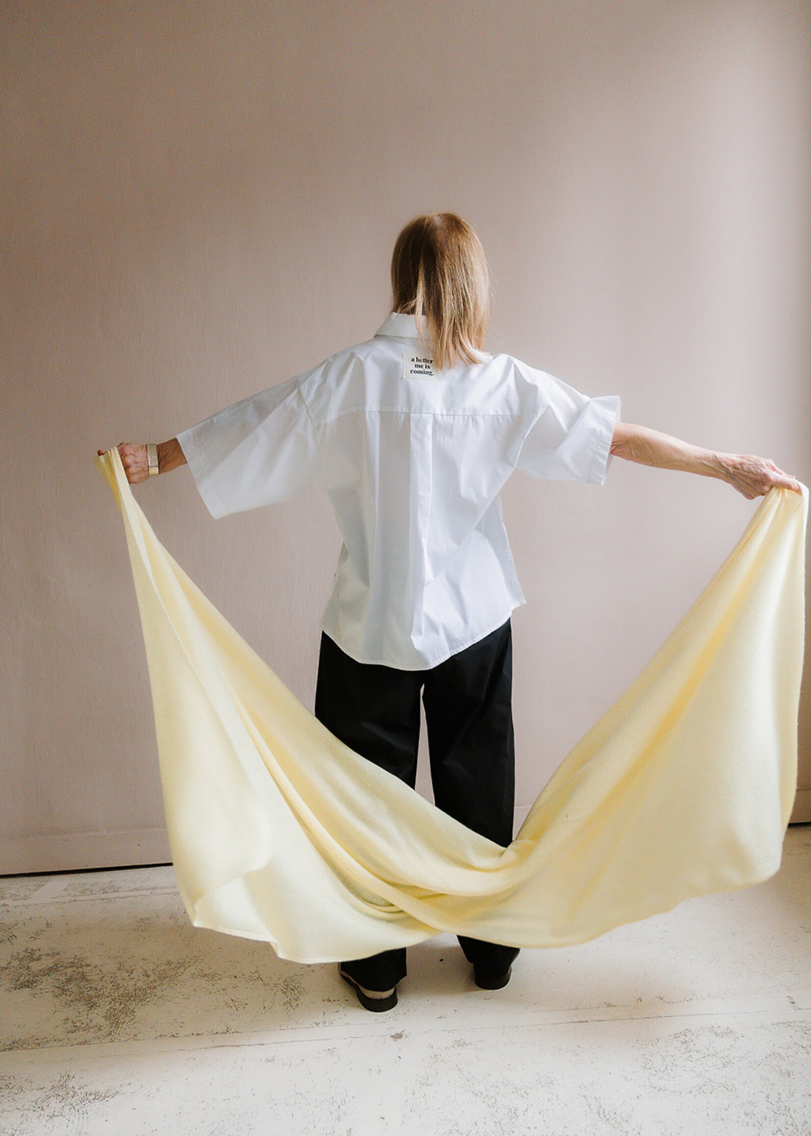 White + Warren Cashmere Travel Wrap lemonade