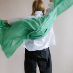 White + Warren Luxurious travel wrap retro green