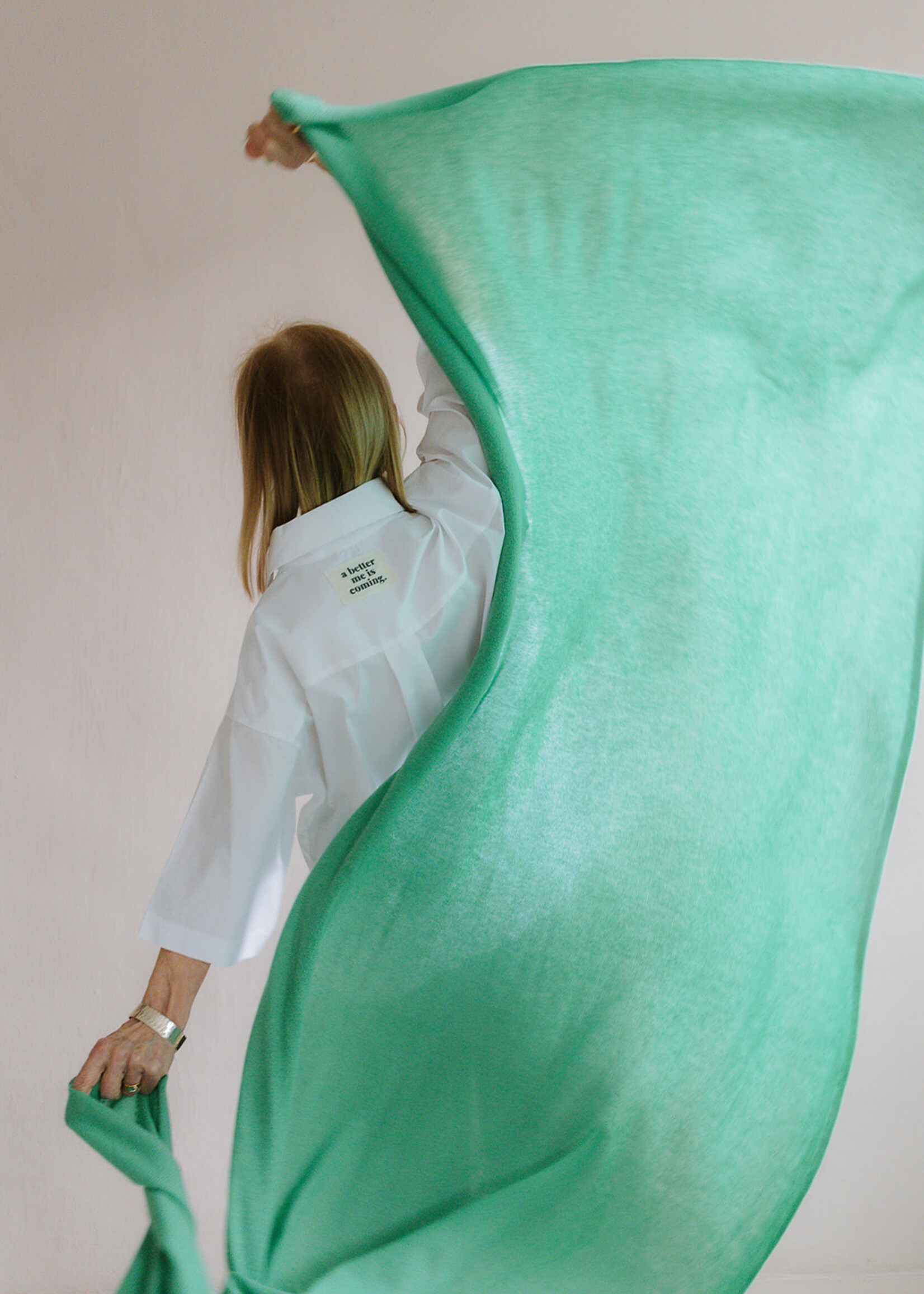 White + Warren Cashmere Travel Wrap  color retro green