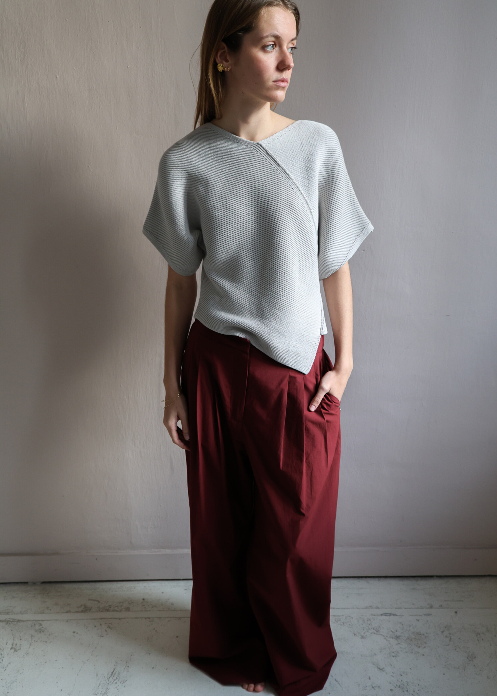 Ottod'Ame Long pleated trousers aubergine