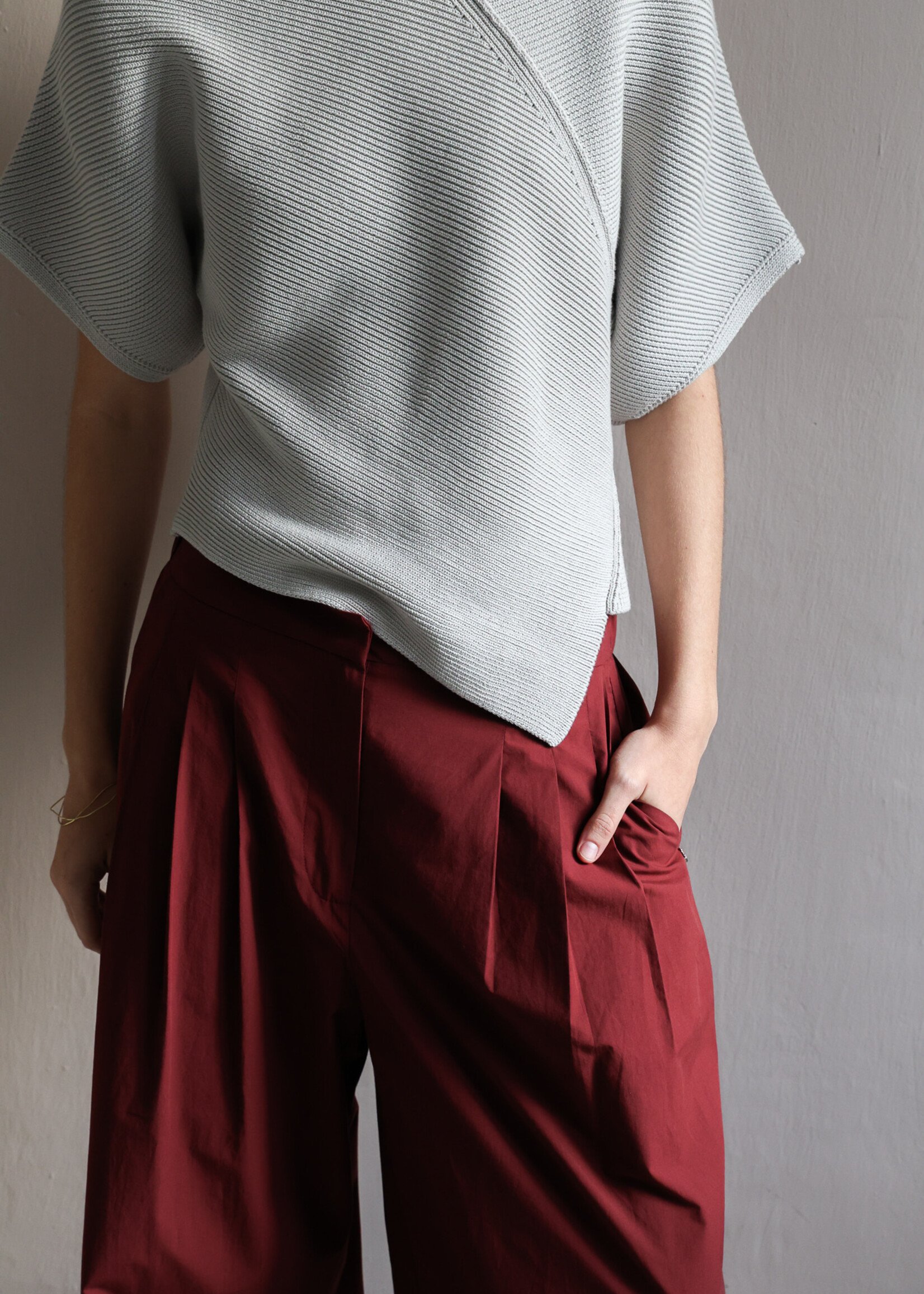 Ottod'Ame Long pleated trousers aubergine