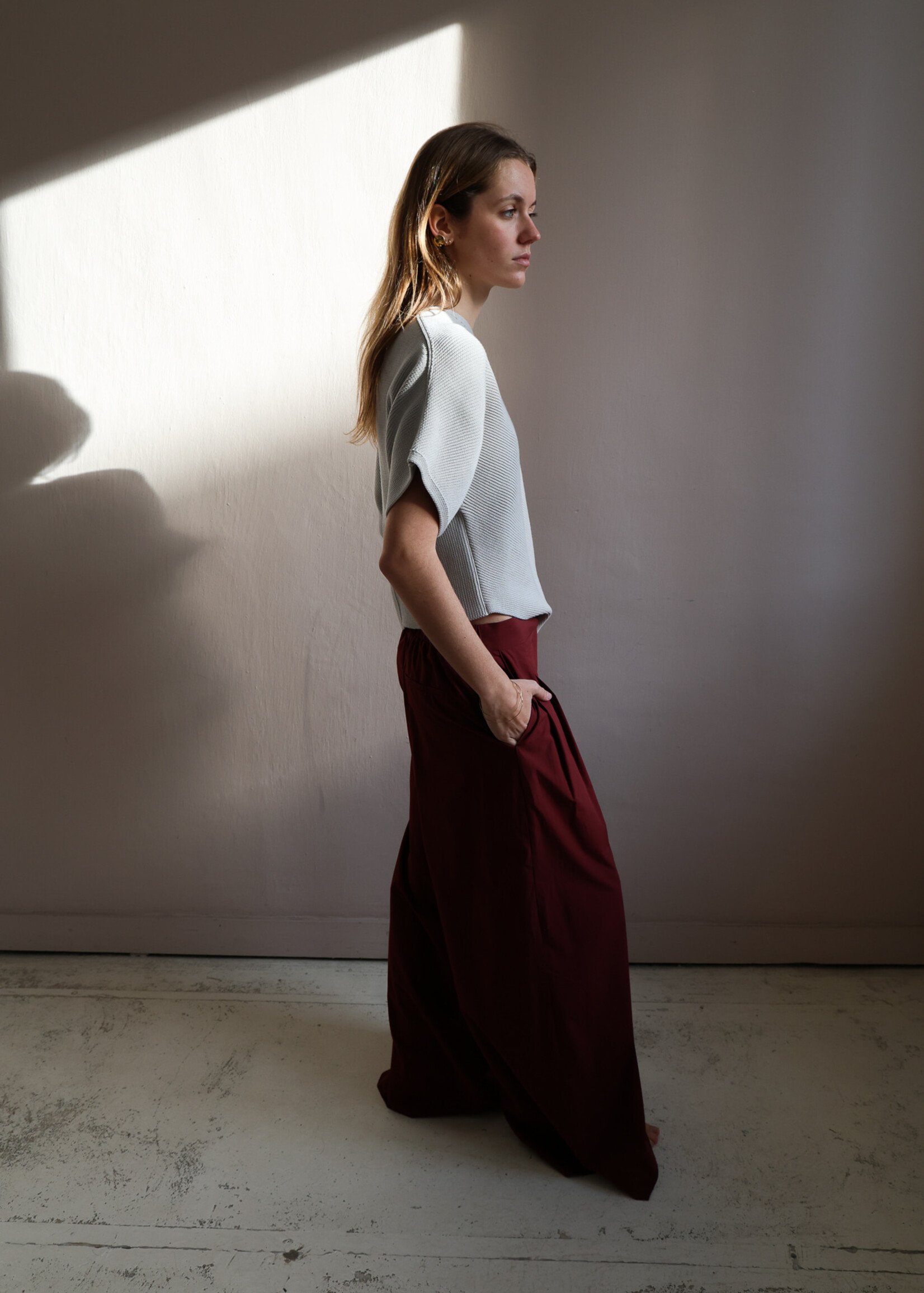 Ottod'Ame Long pleated trousers aubergine