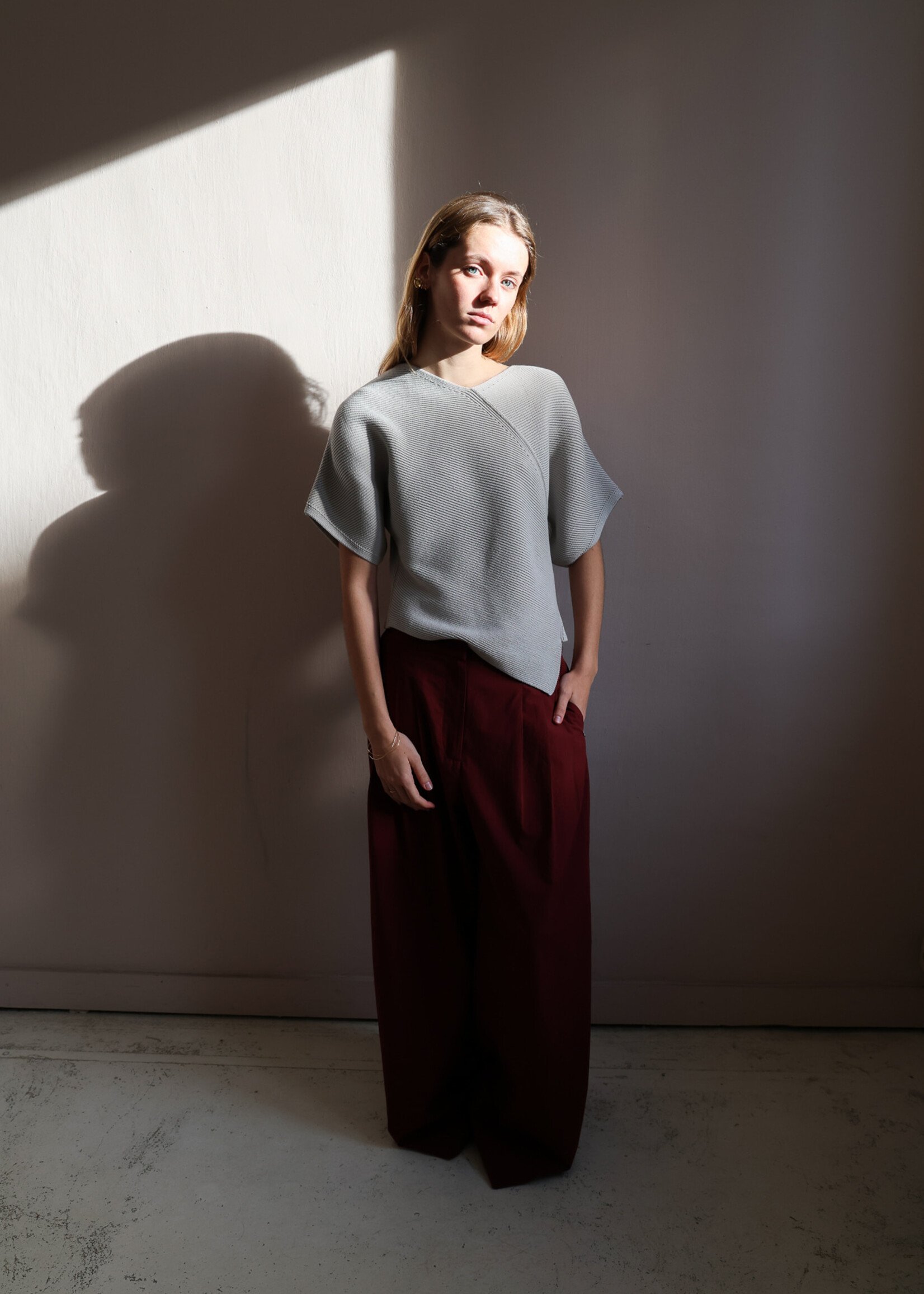 Ottod'Ame Long pleated trousers aubergine