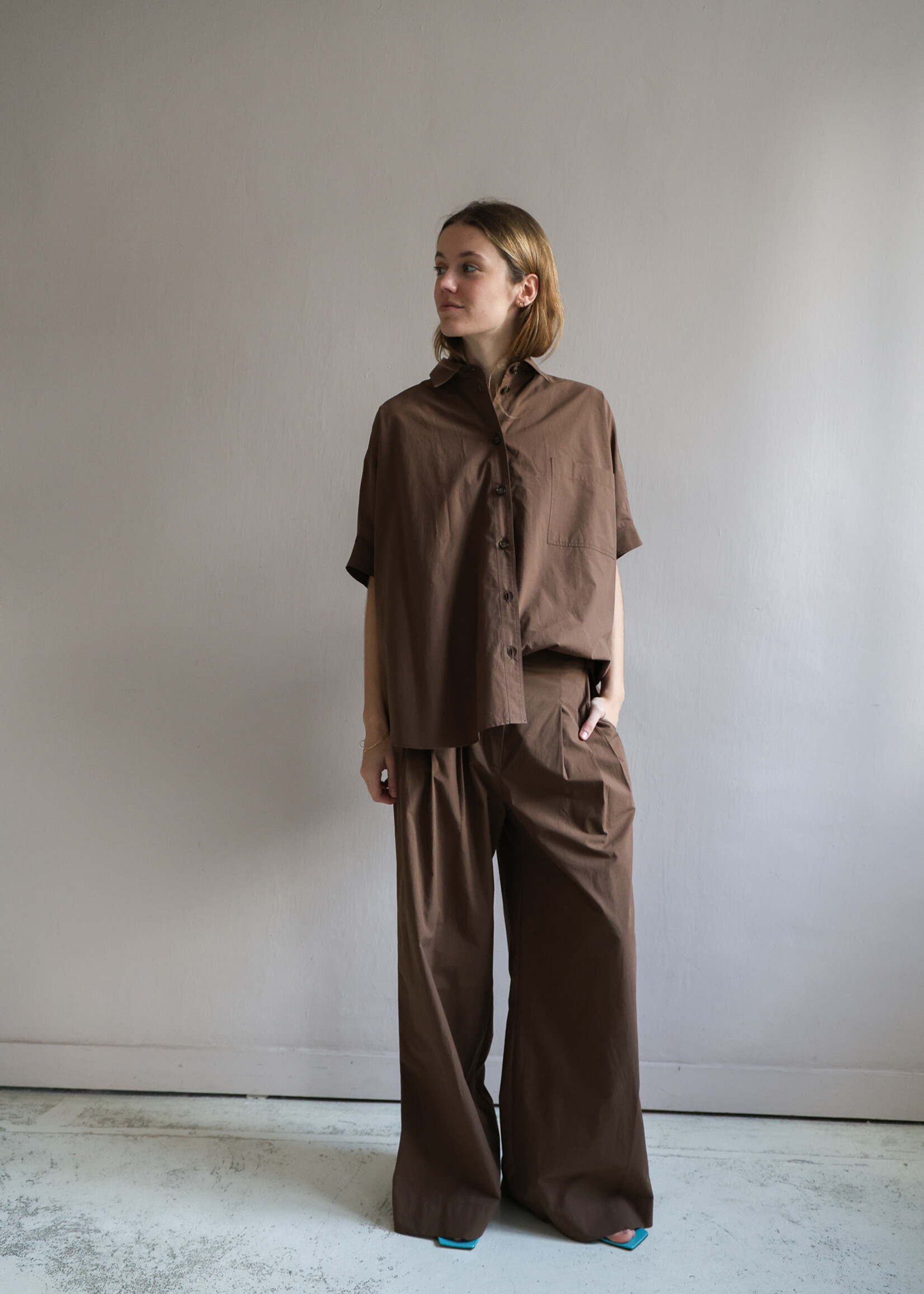 Ottod'Ame Long pleated trousers brown