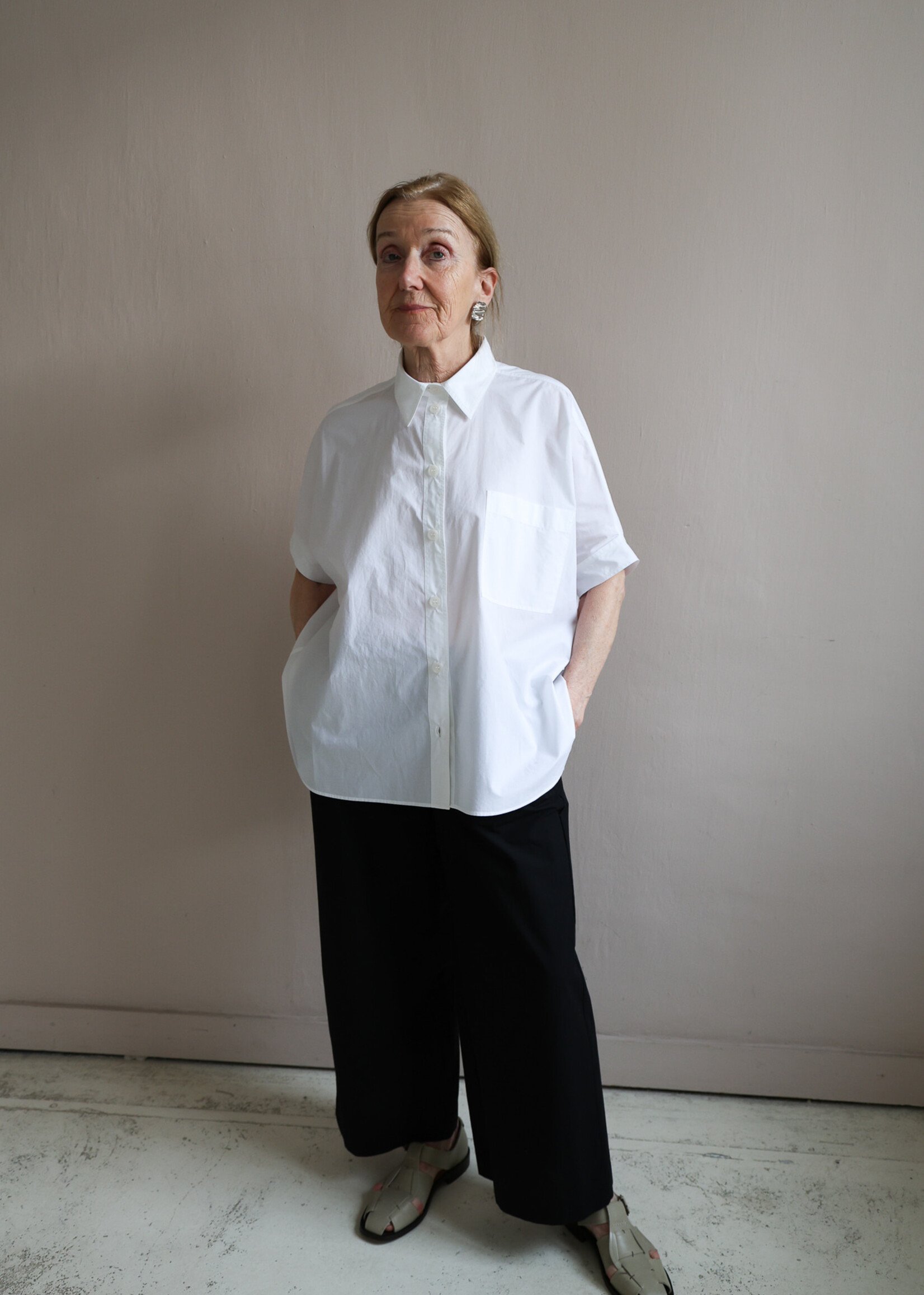 Ottod'Ame wide shirt coton  short sleeve white