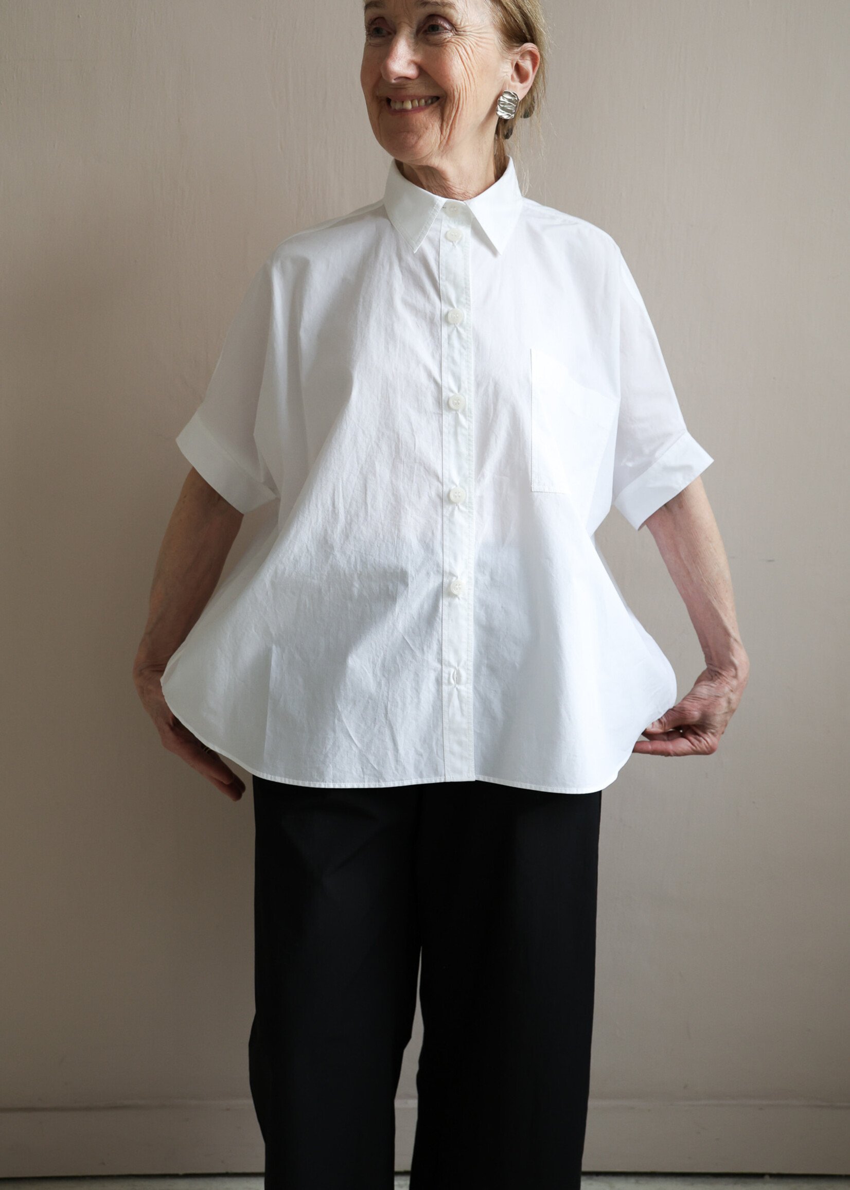 Ottod'Ame wide shirt coton  short sleeve white