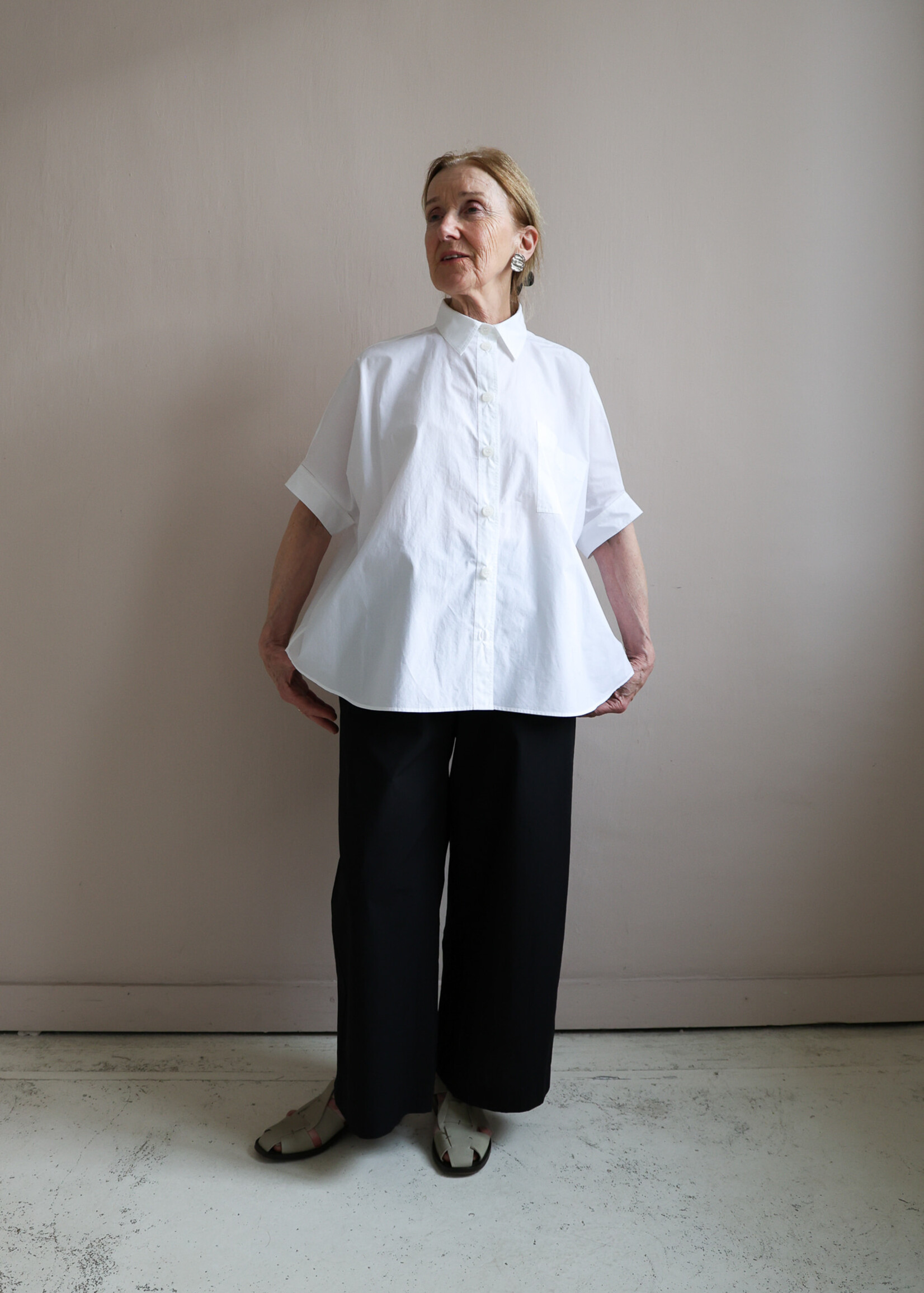 Ottod'Ame wide shirt coton  short sleeve white
