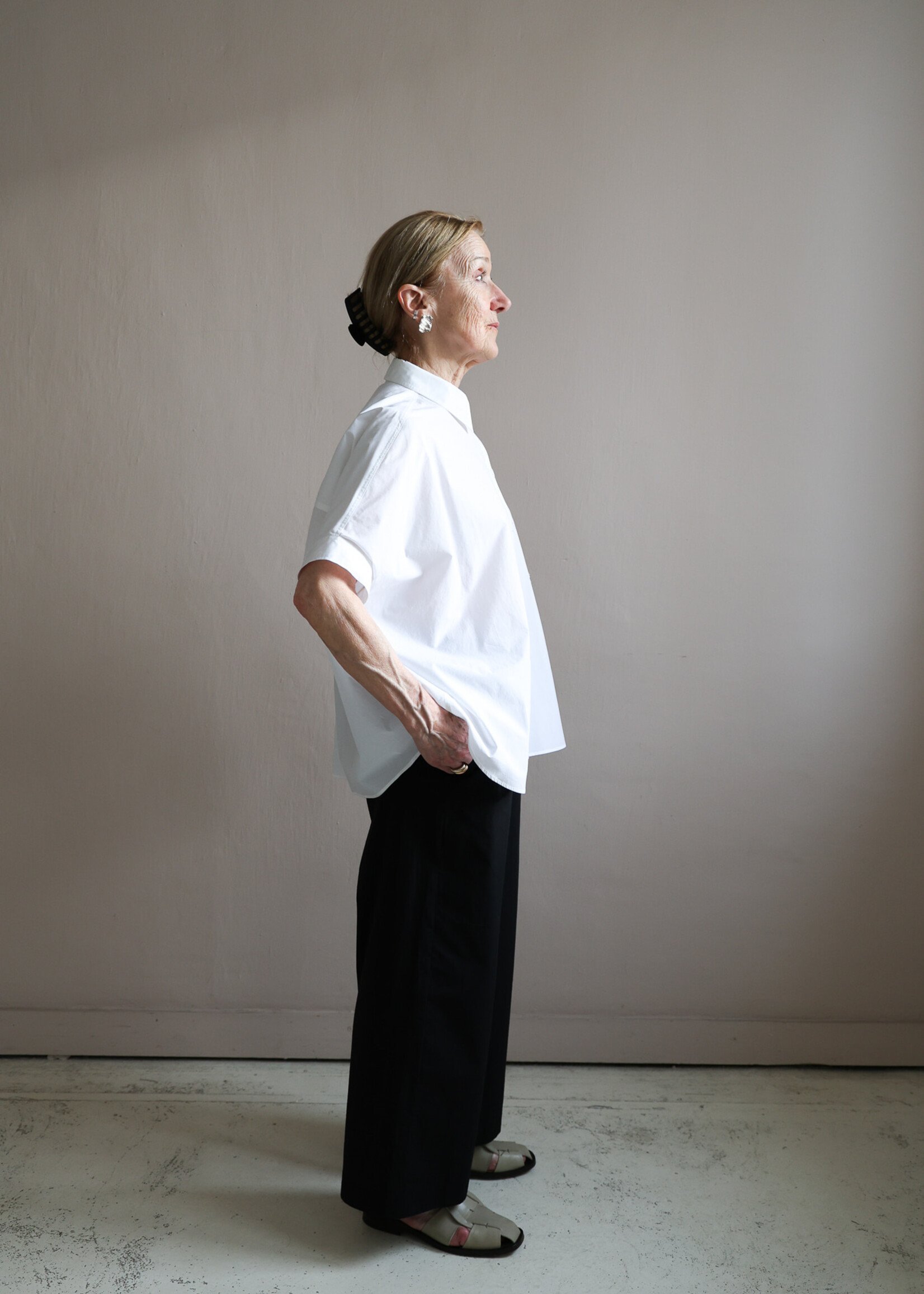 Ottod'Ame wide shirt coton  short sleeve white