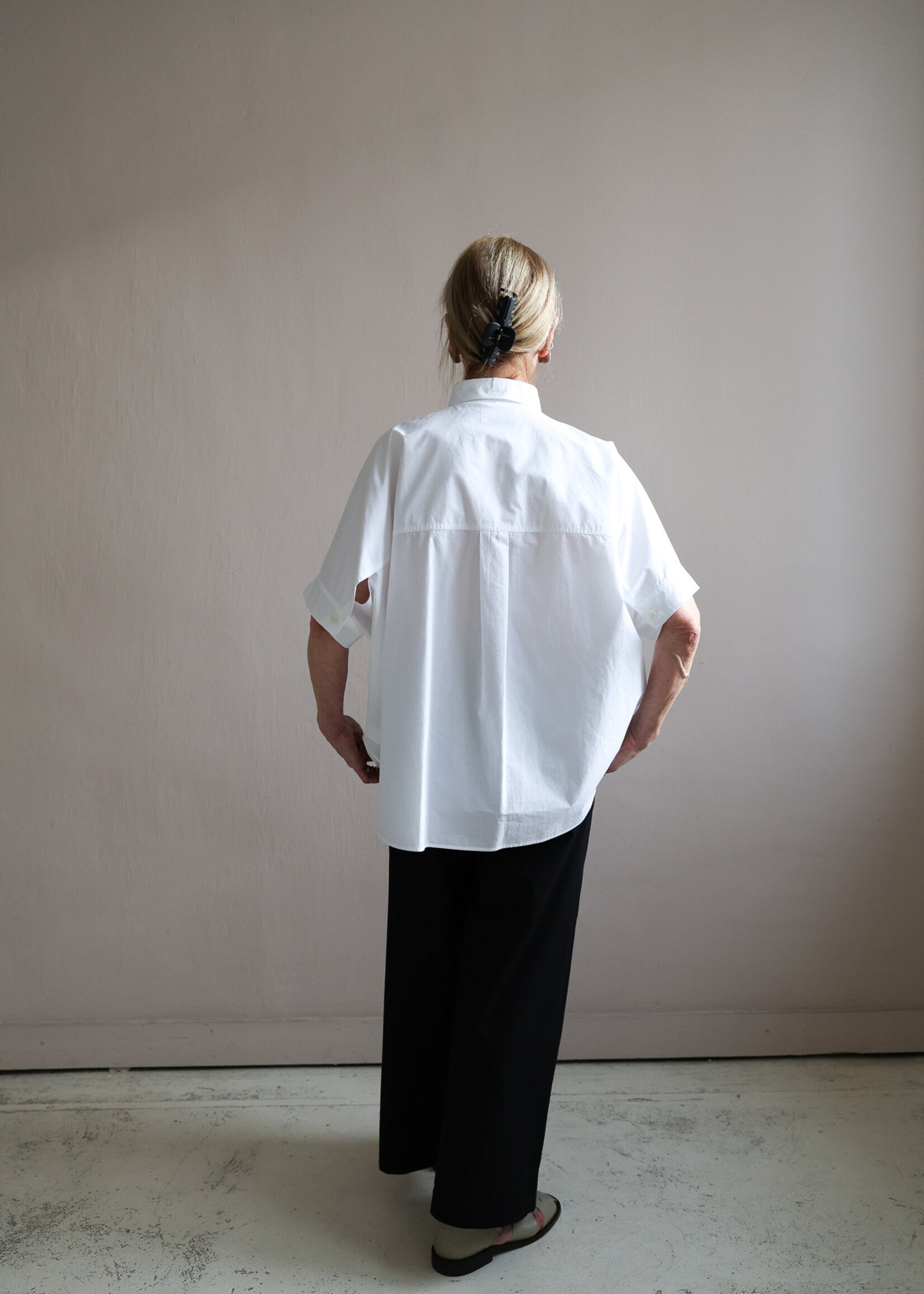 Ottod'Ame wide shirt coton  short sleeve white