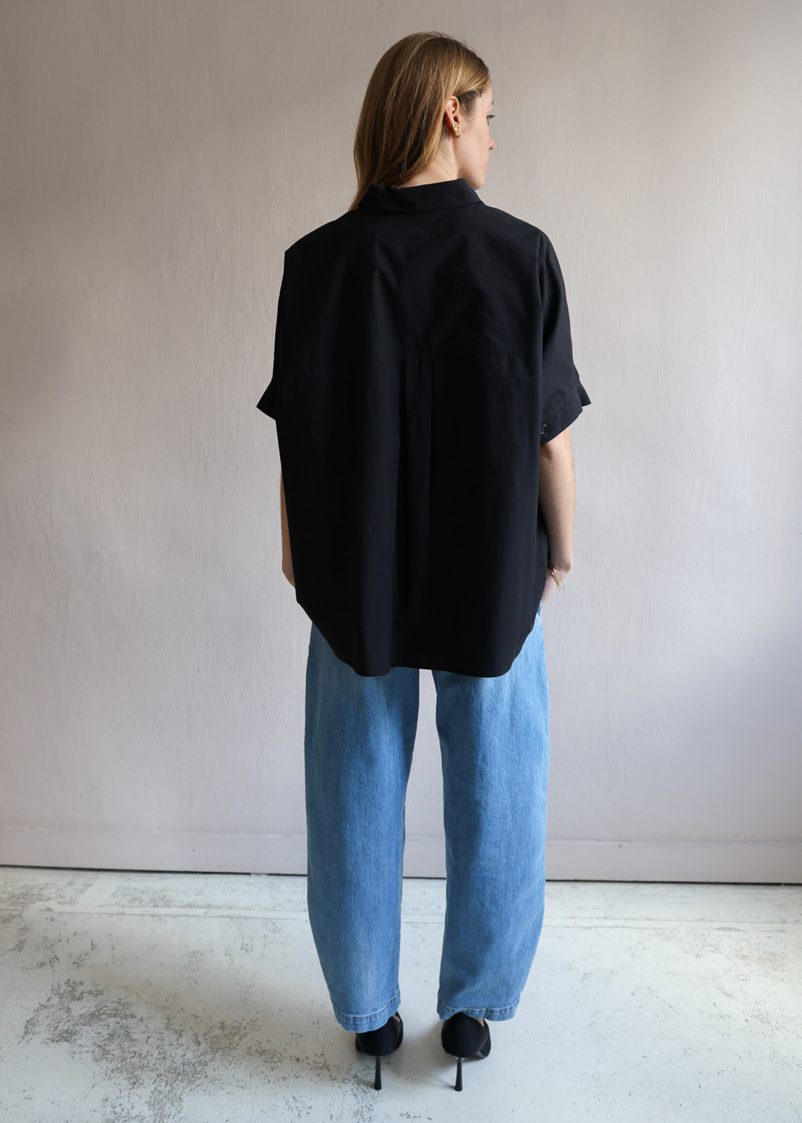 Ottod'Ame wide shirt coton  short sleeve black