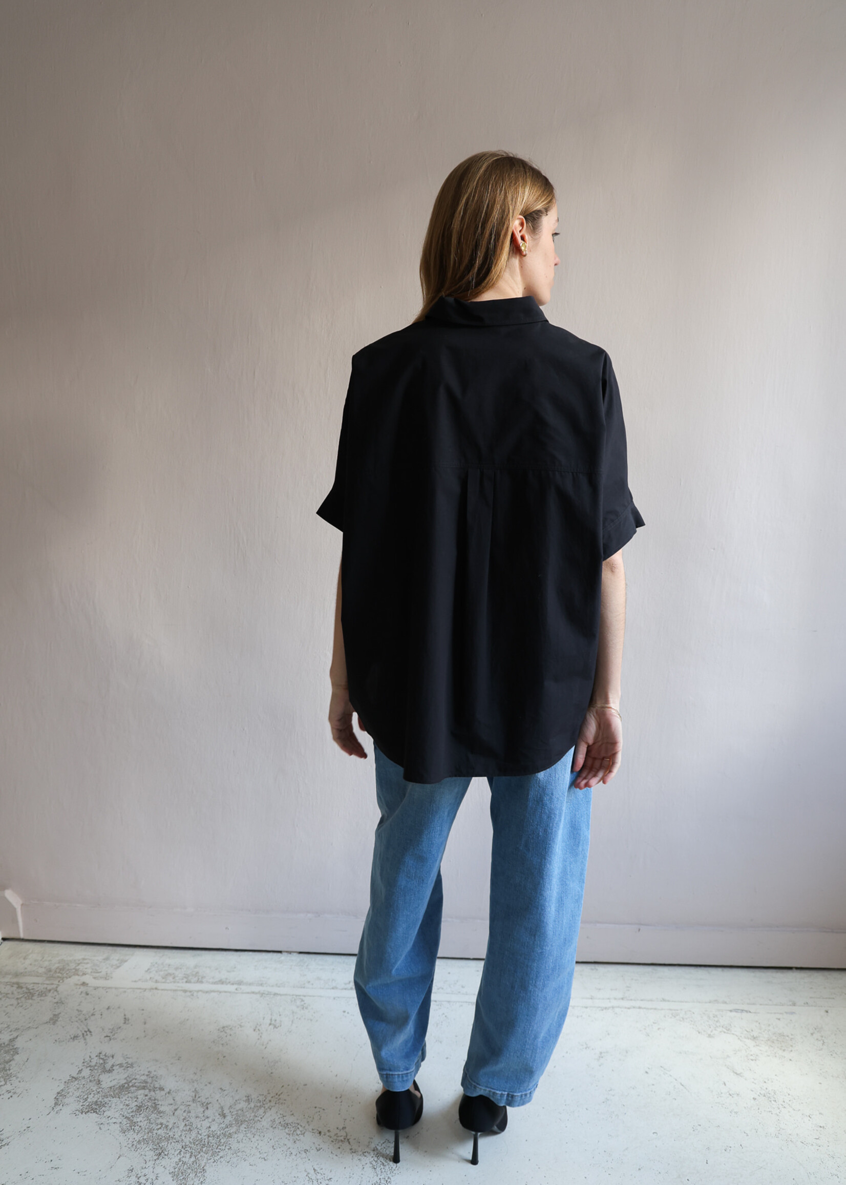 Ottod'Ame wide shirt coton  short sleeve black