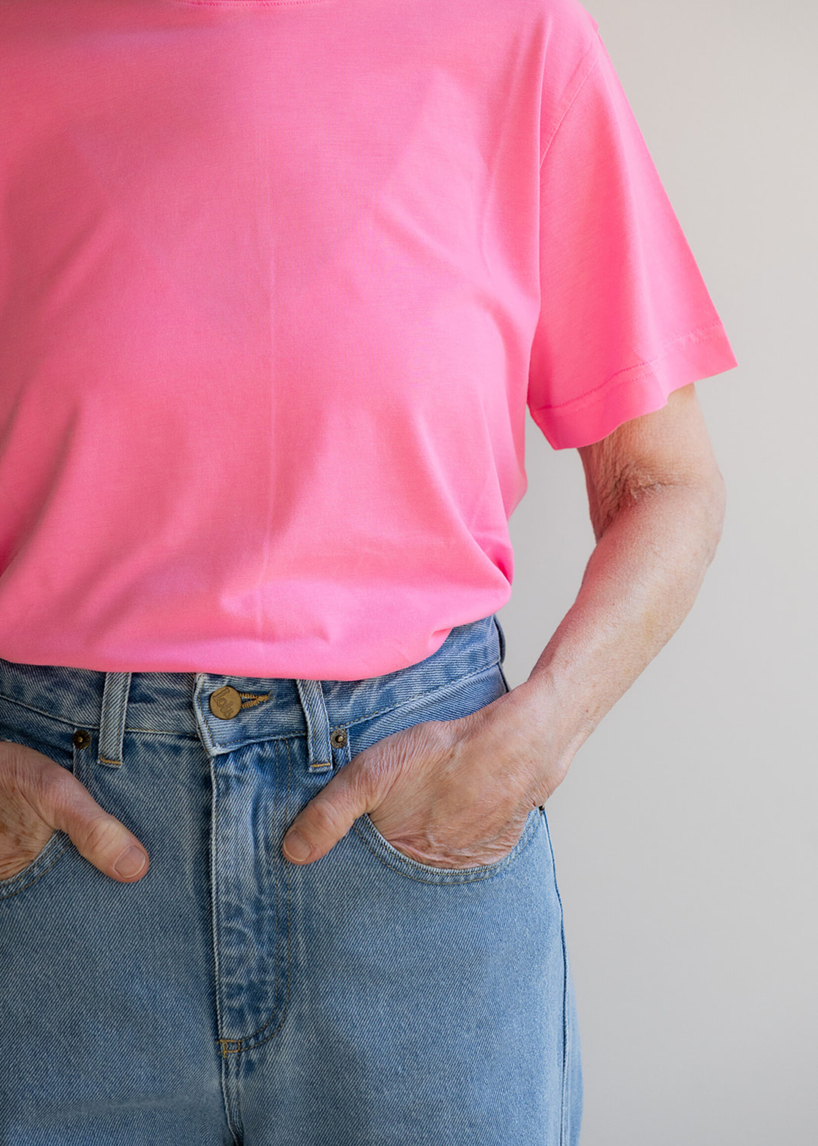 Absolut cashmere Nina t-shirt white real pink