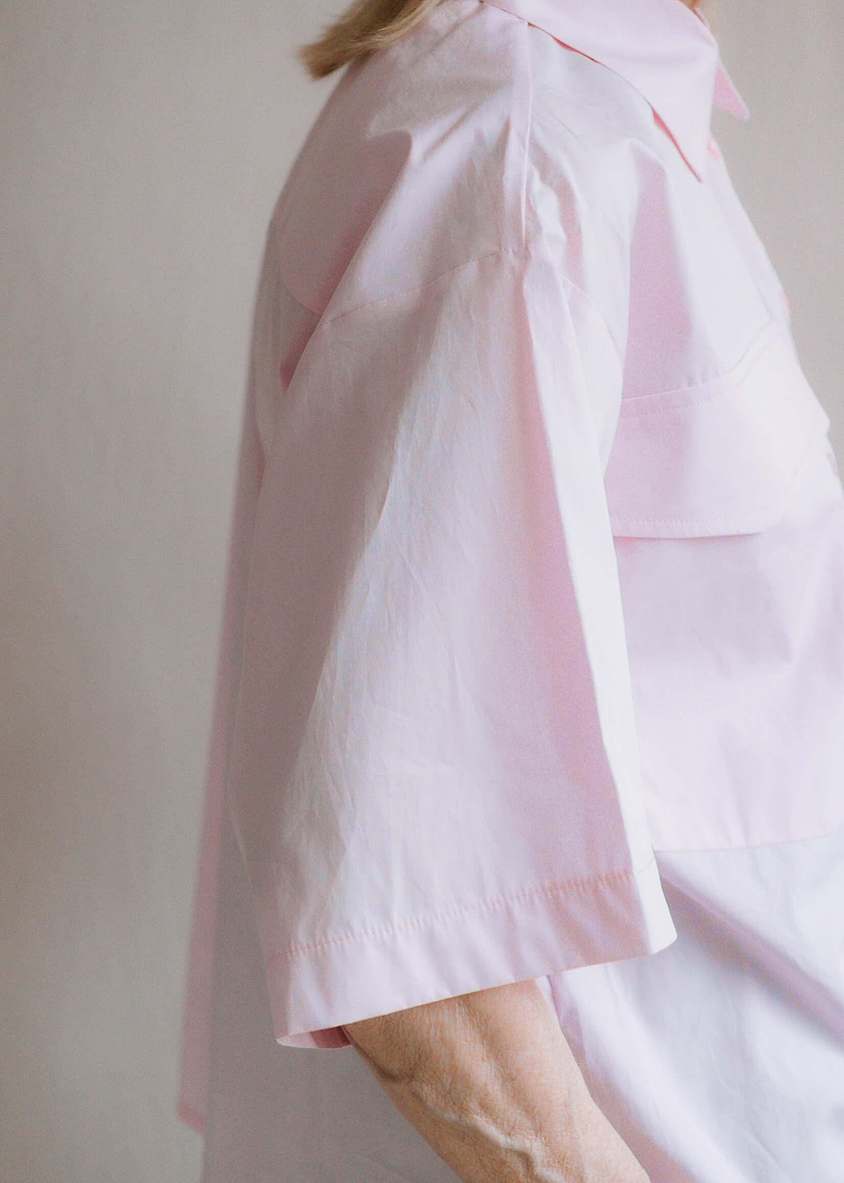 Shirt oversized short sleeves rose