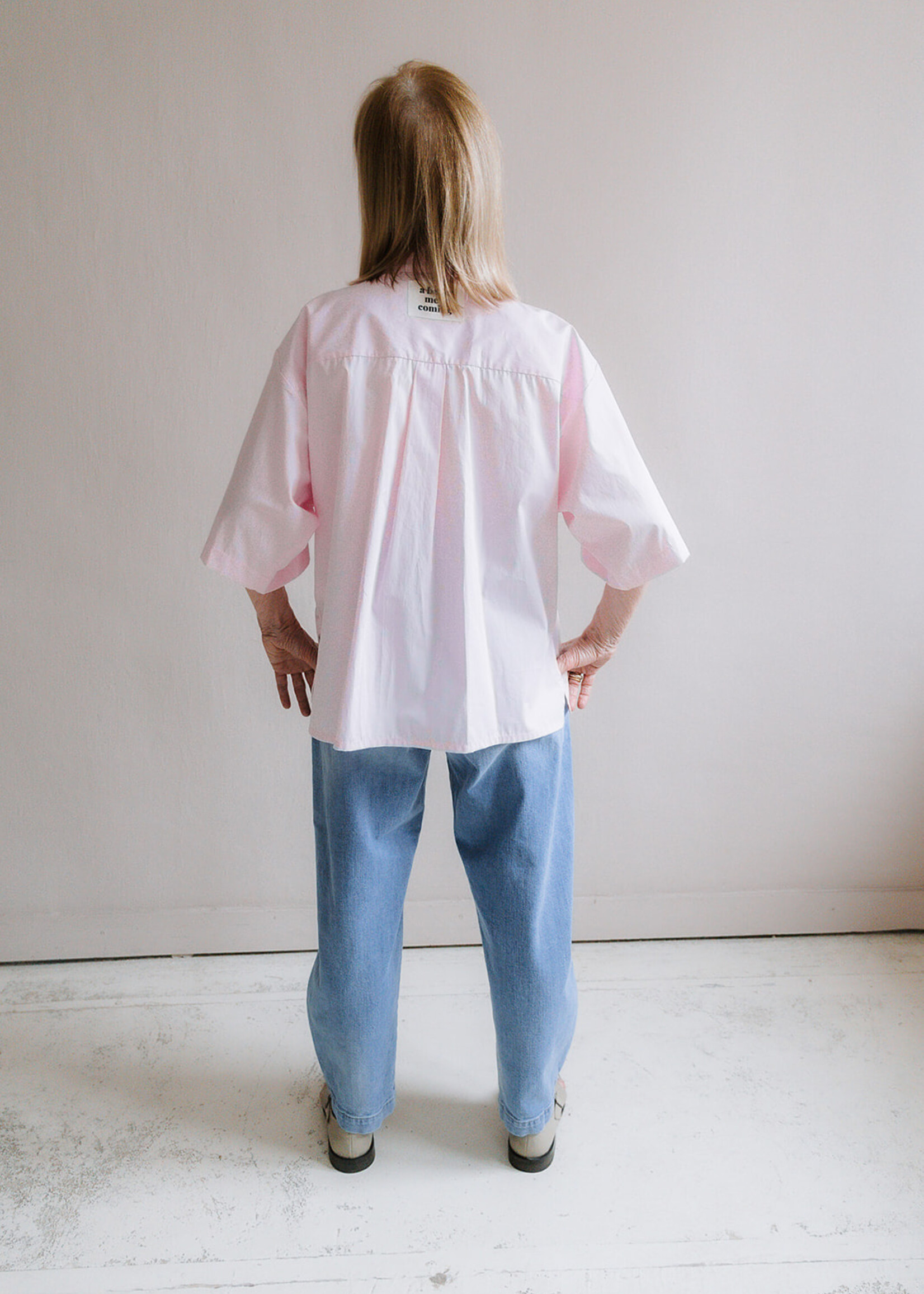 Shirt oversized short sleeves rose