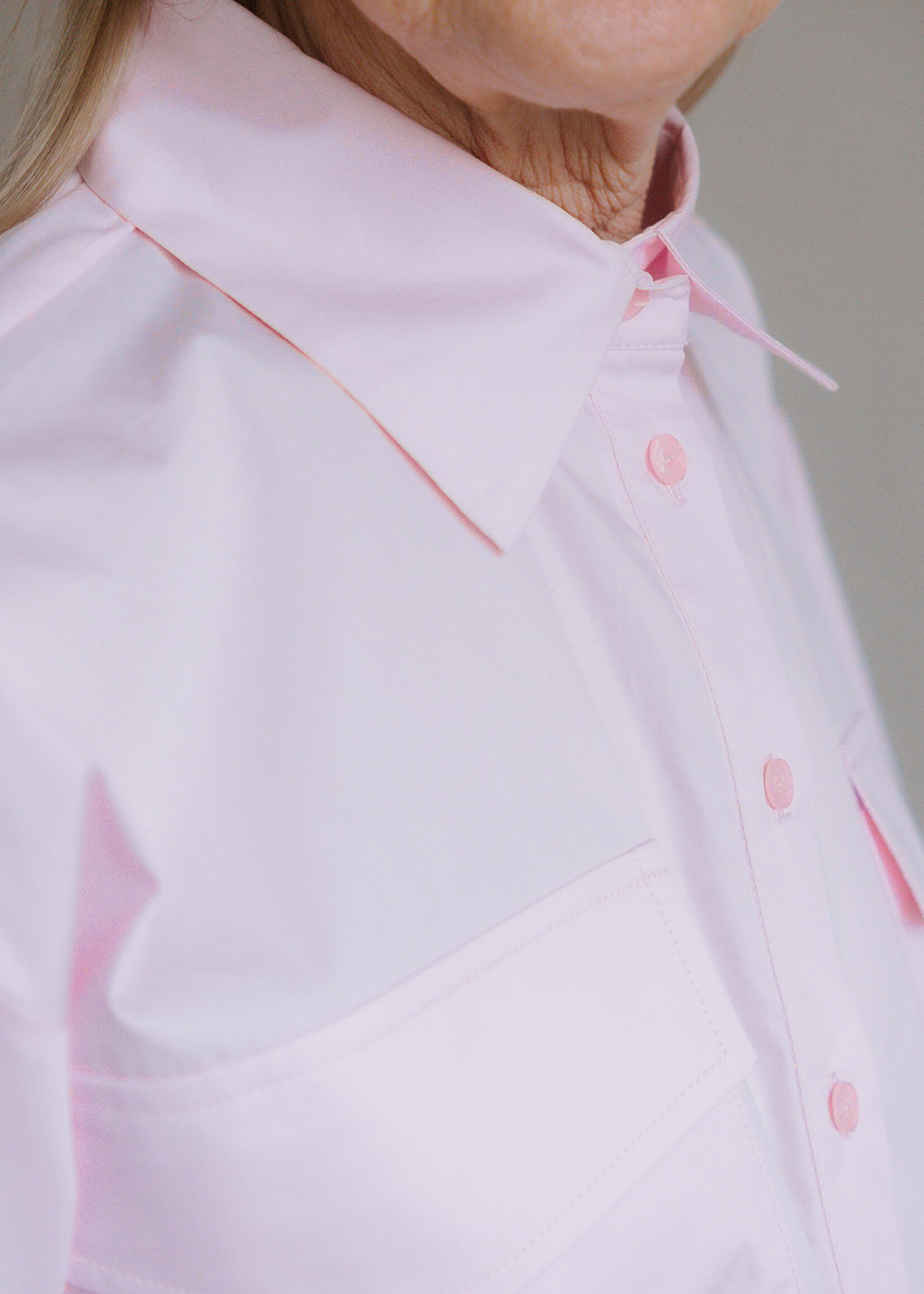 Shirt oversized short sleeves rose