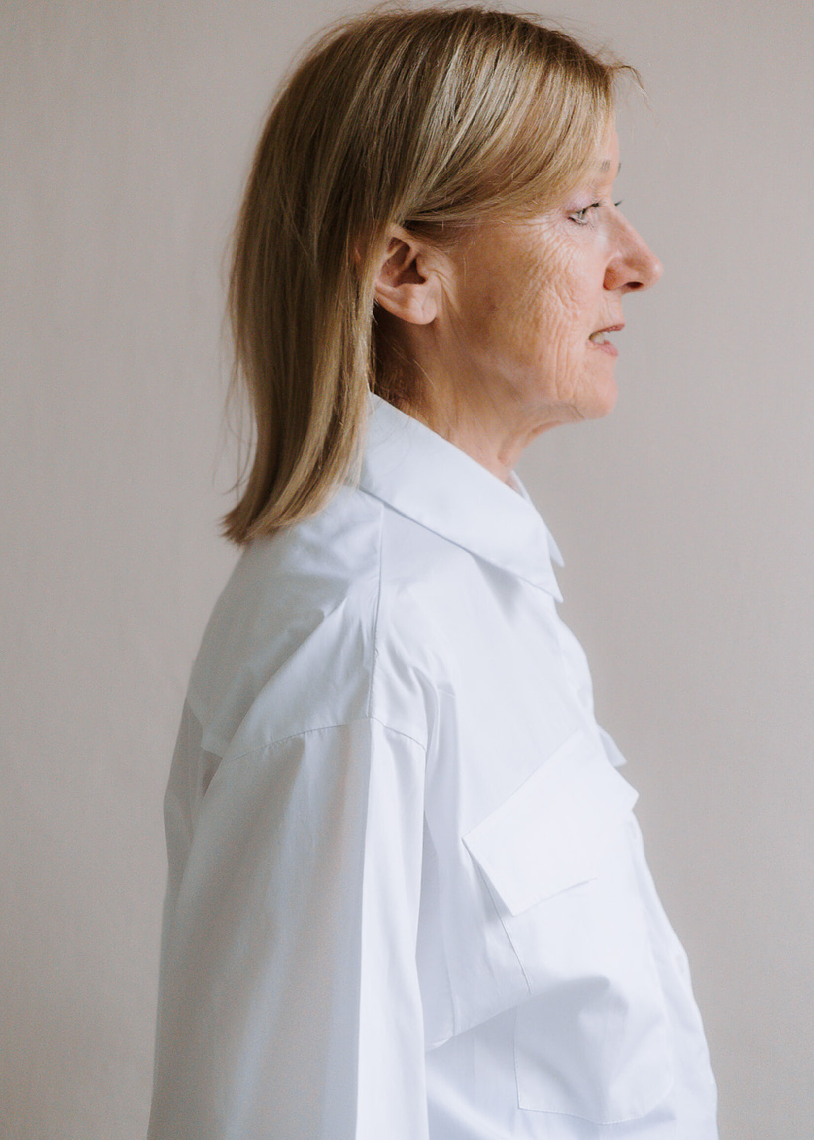 Shirt oversized short sleeves white