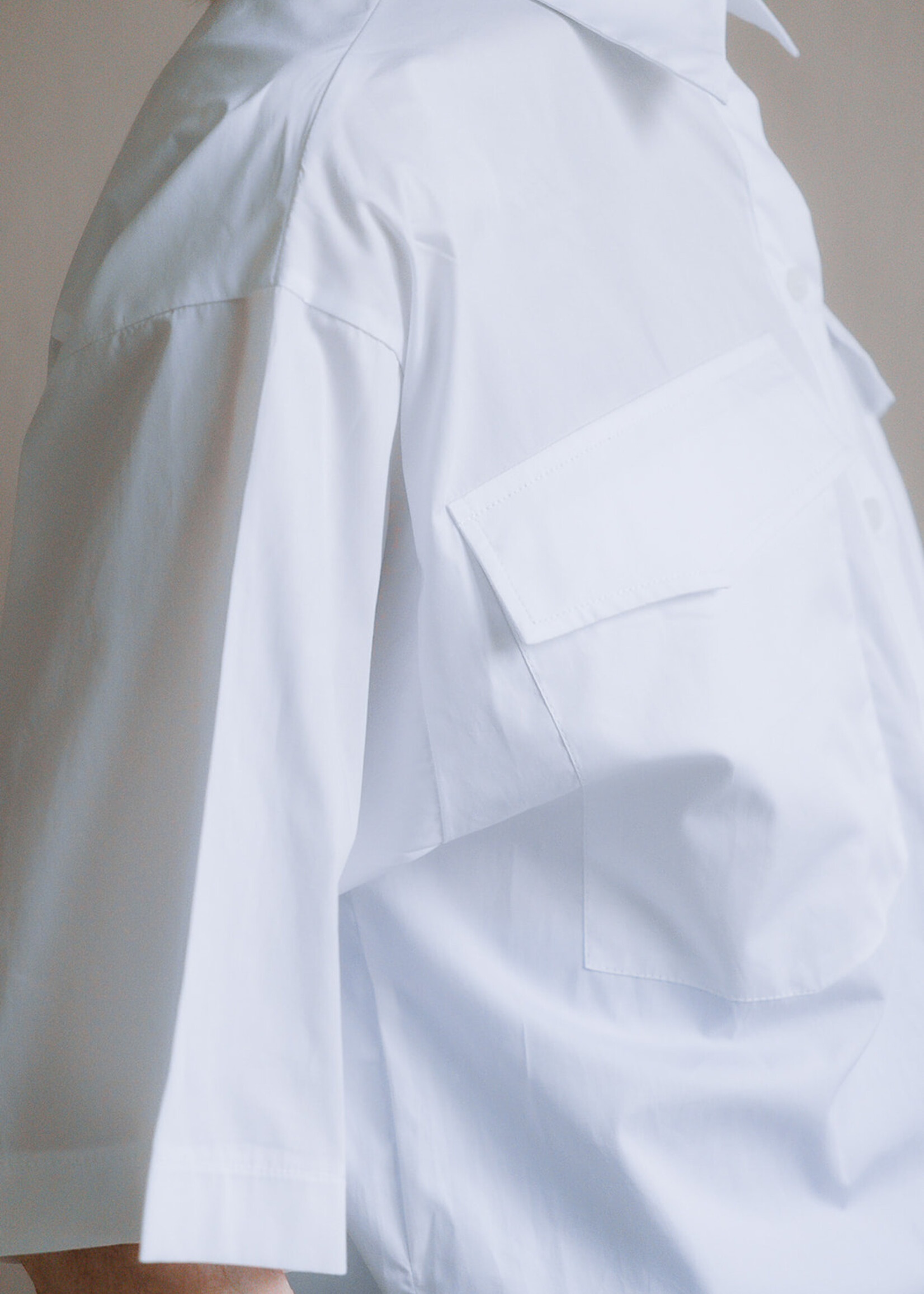 Shirt oversized short sleeves white
