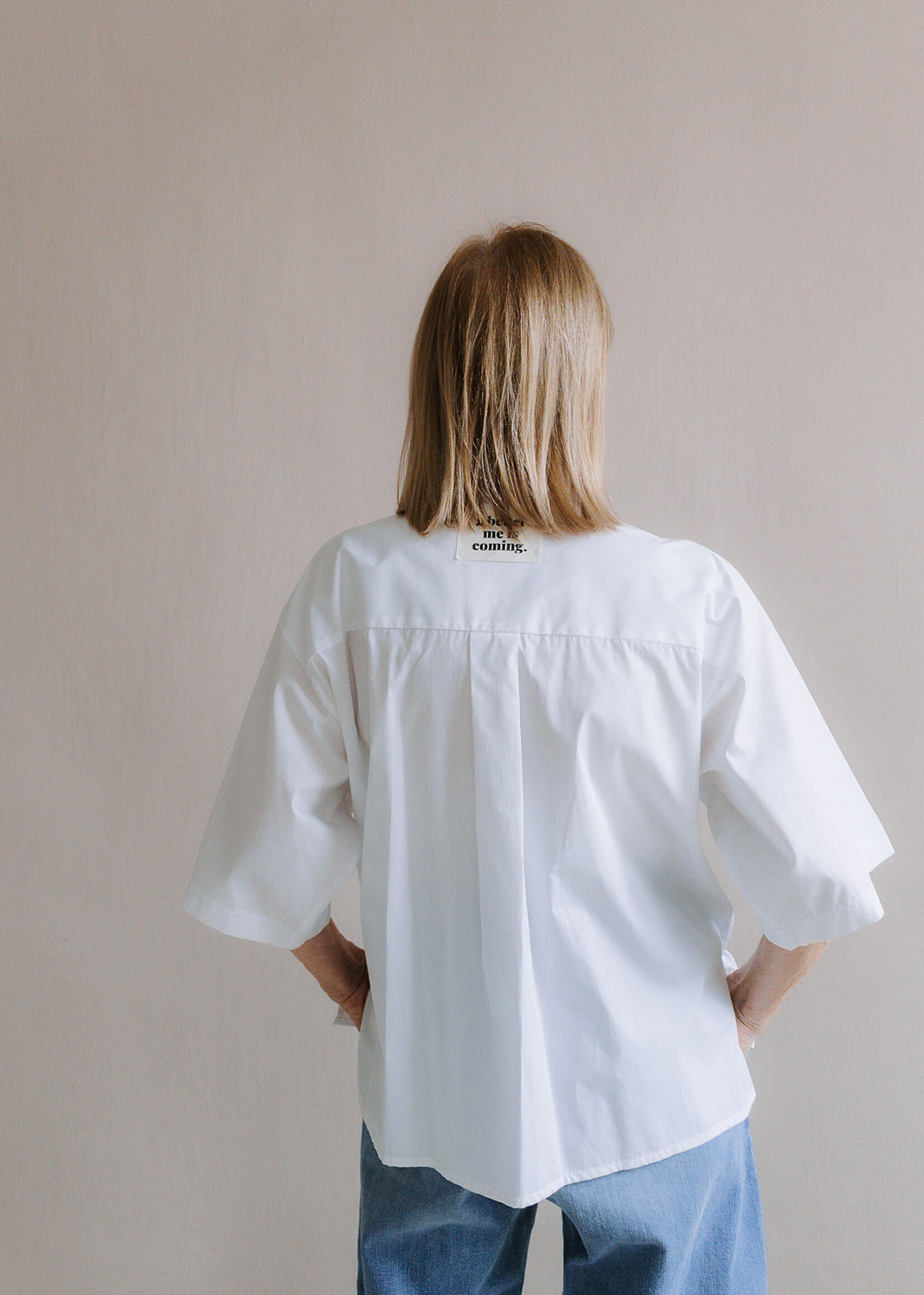 Shirt oversized short sleeves white