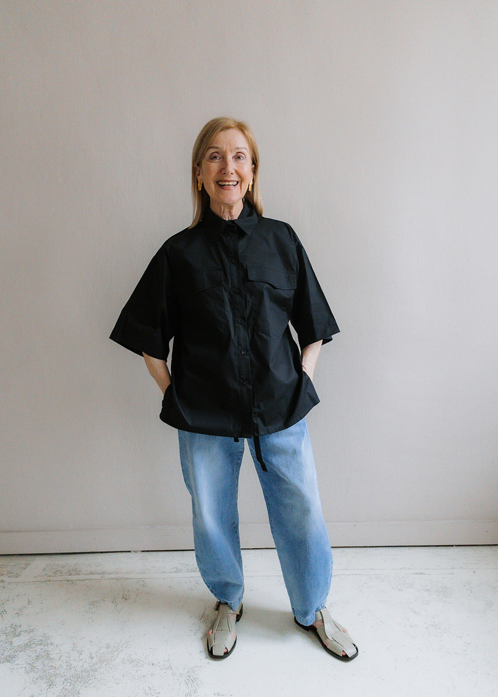 Shirt oversized short sleeves black