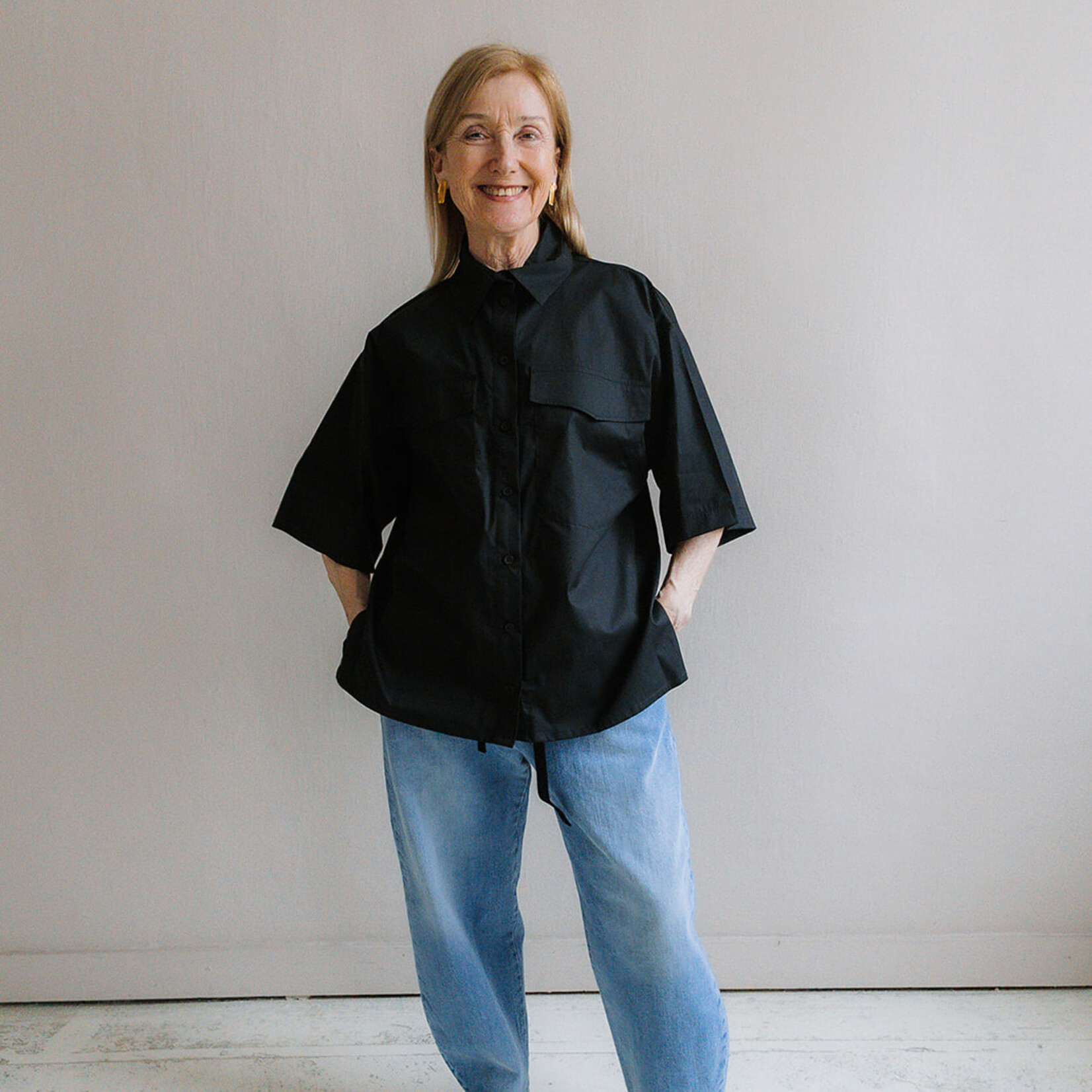 Shirt oversized short sleeves black