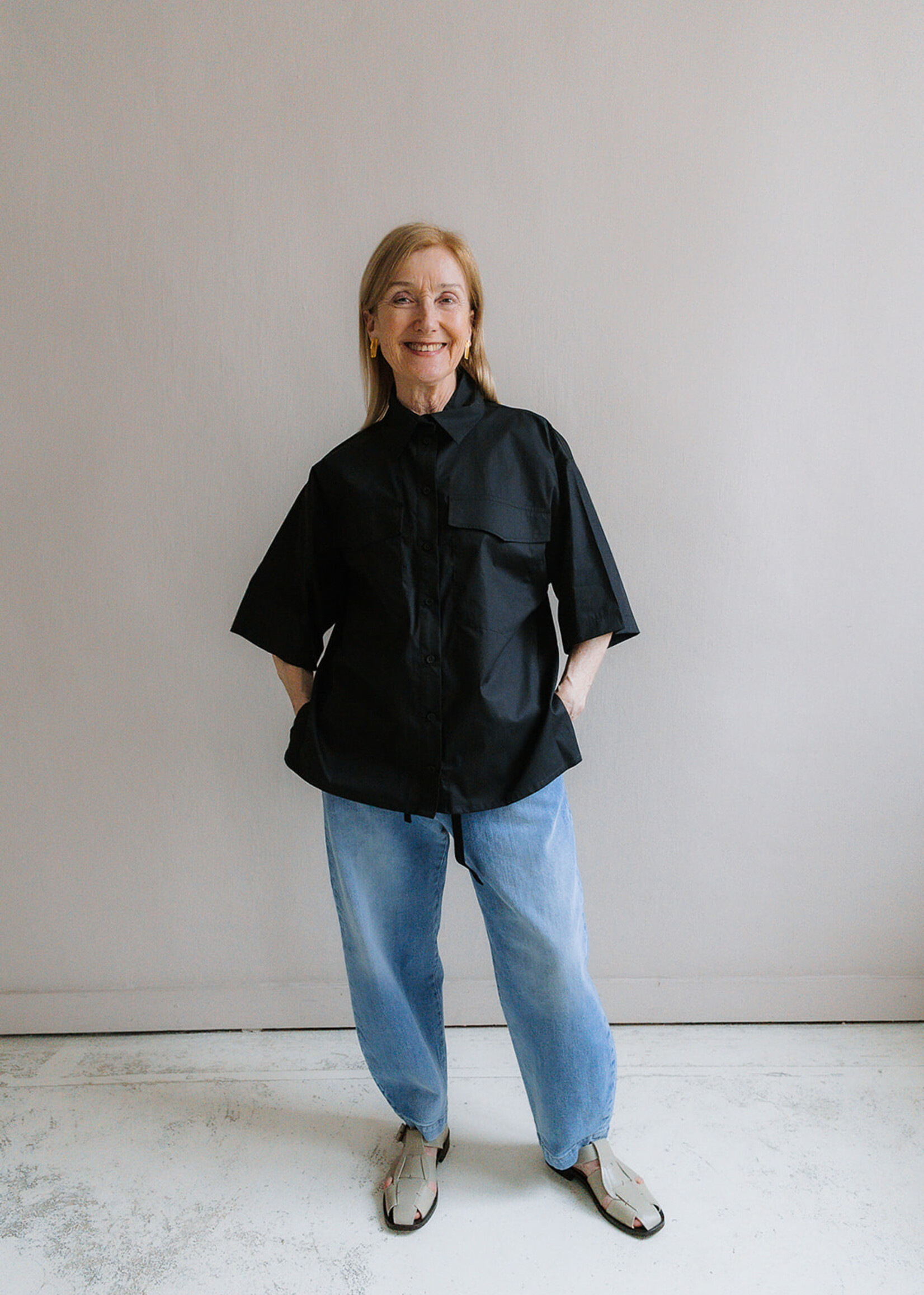 Shirt oversized short sleeves black