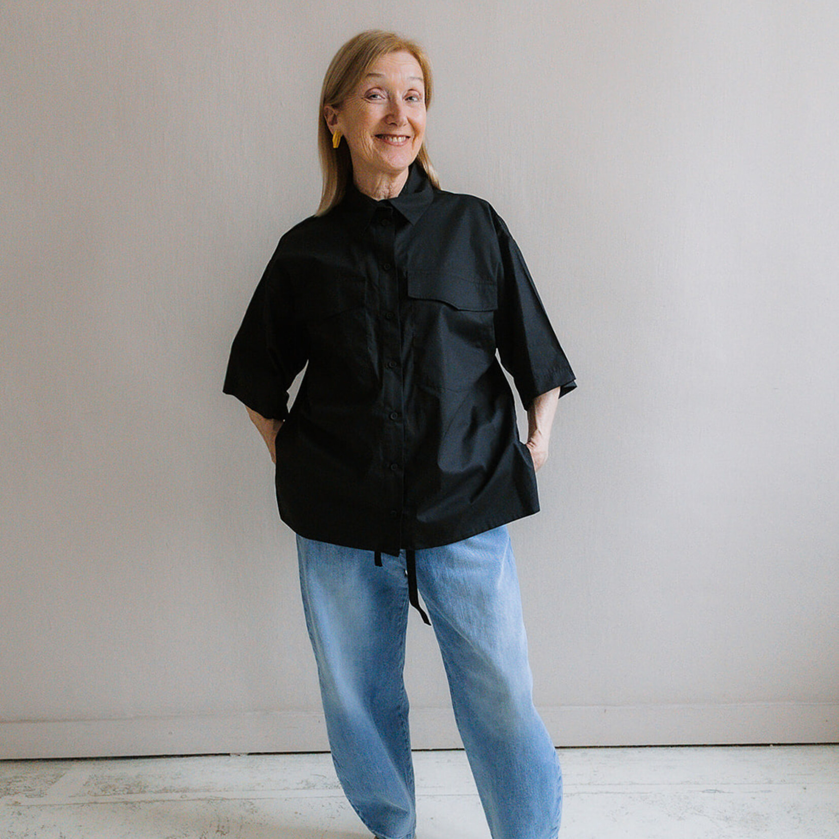 Shirt oversized short sleeves black