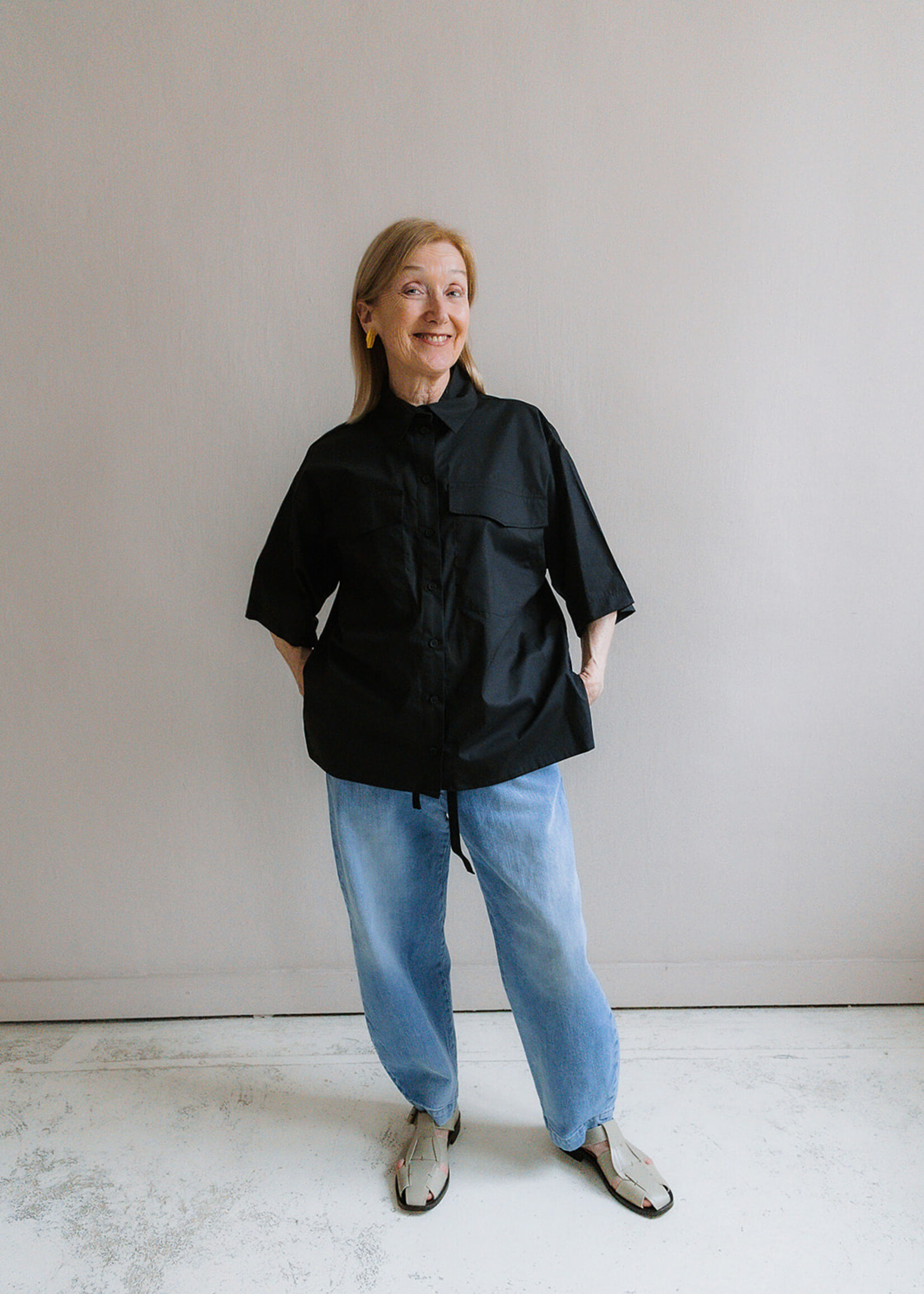 Shirt oversized short sleeves black