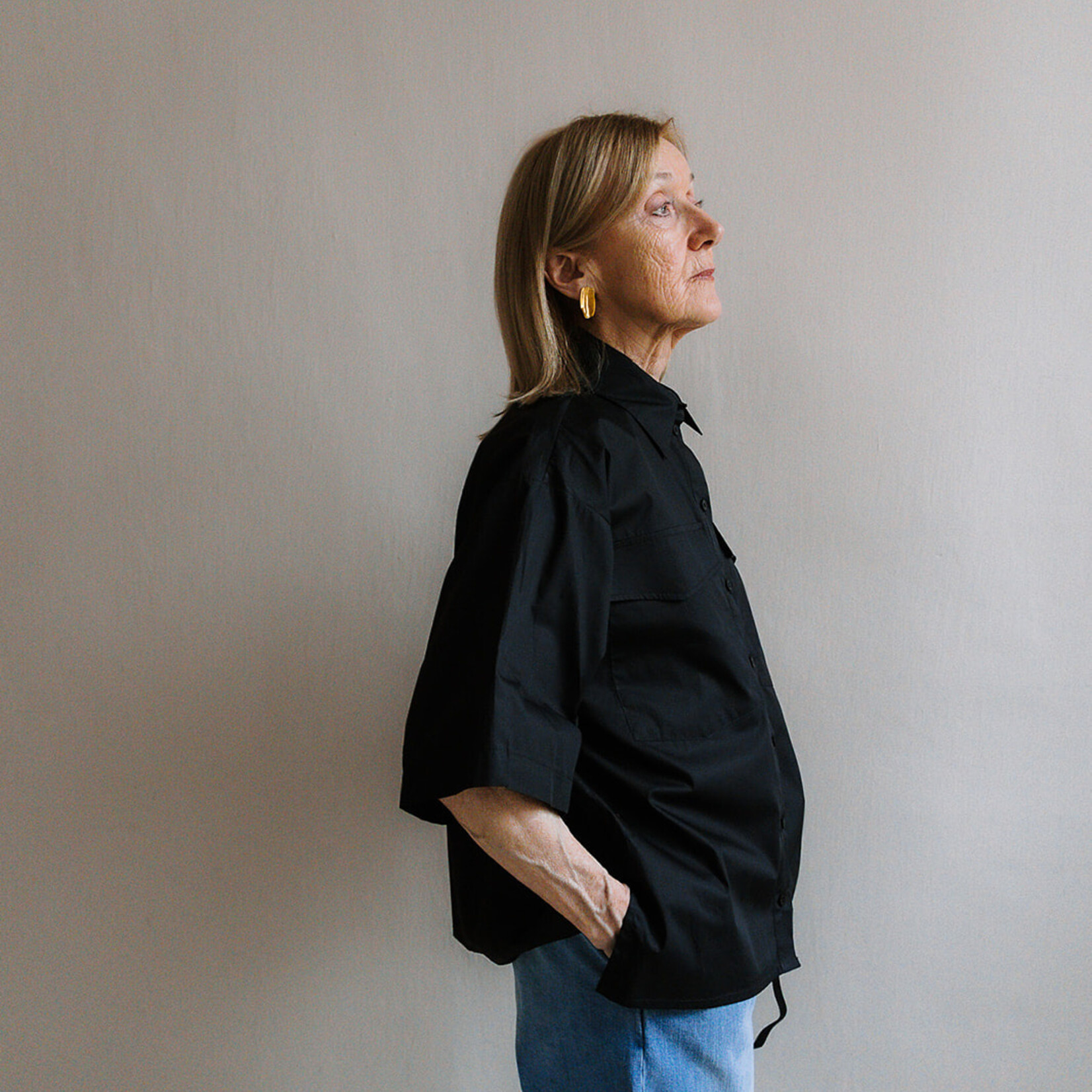 Shirt oversized short sleeves black