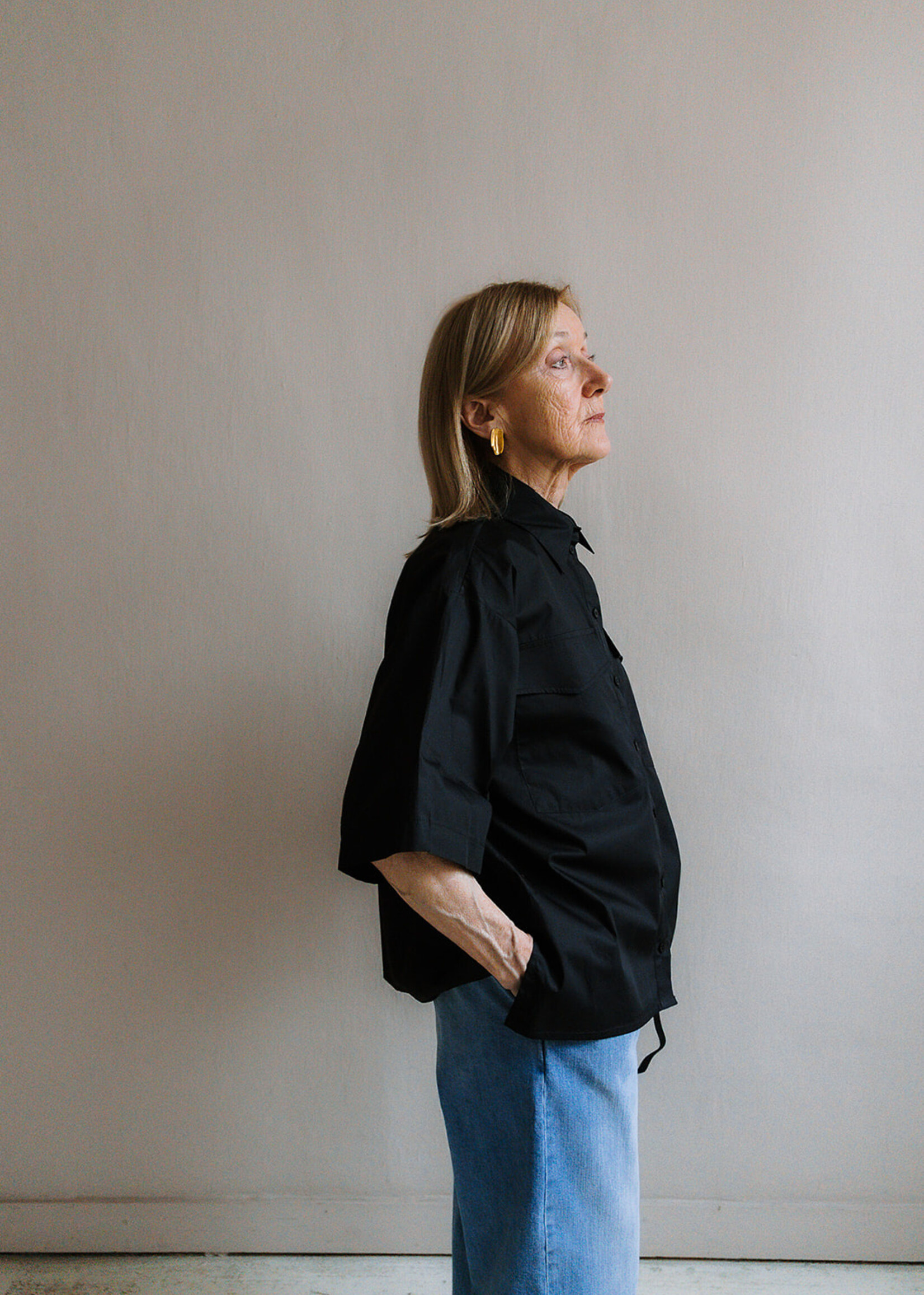 Shirt oversized short sleeves black