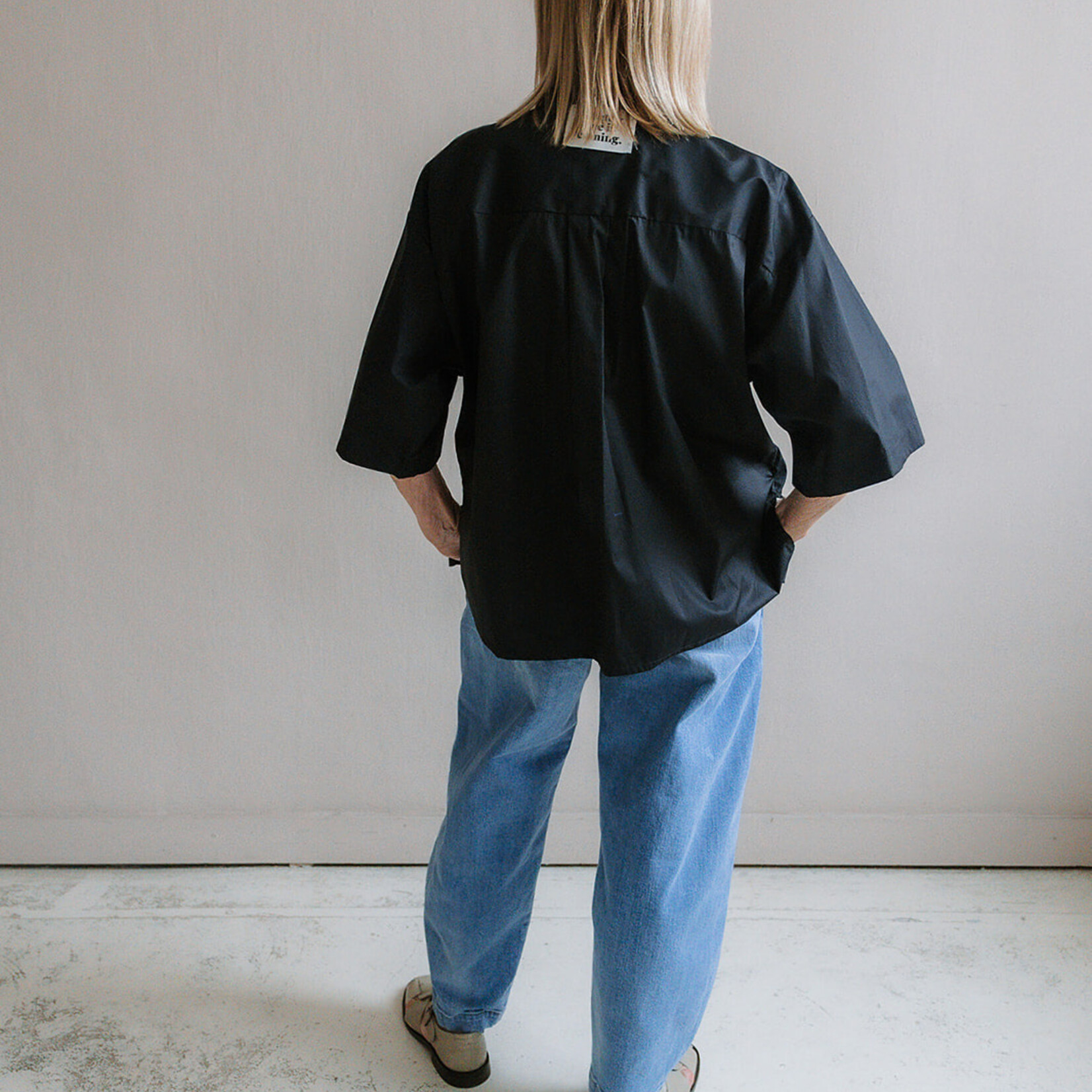 Shirt oversized short sleeves black