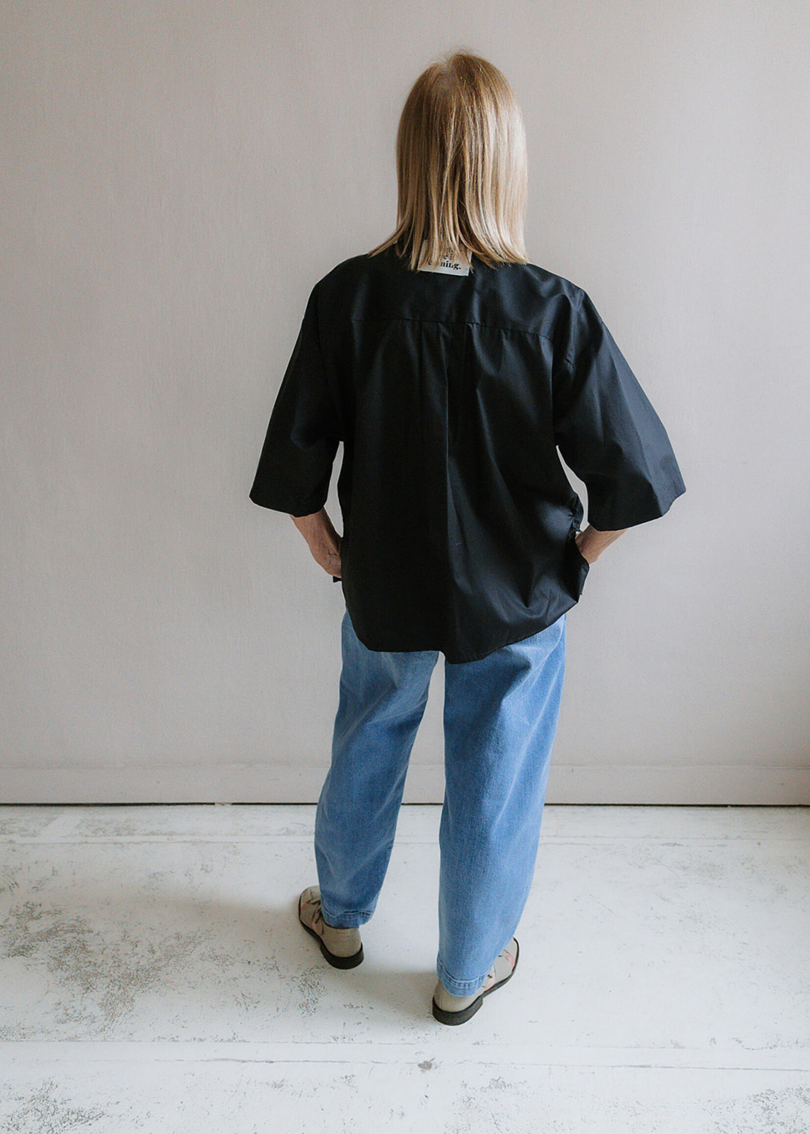 Shirt oversized short sleeves black