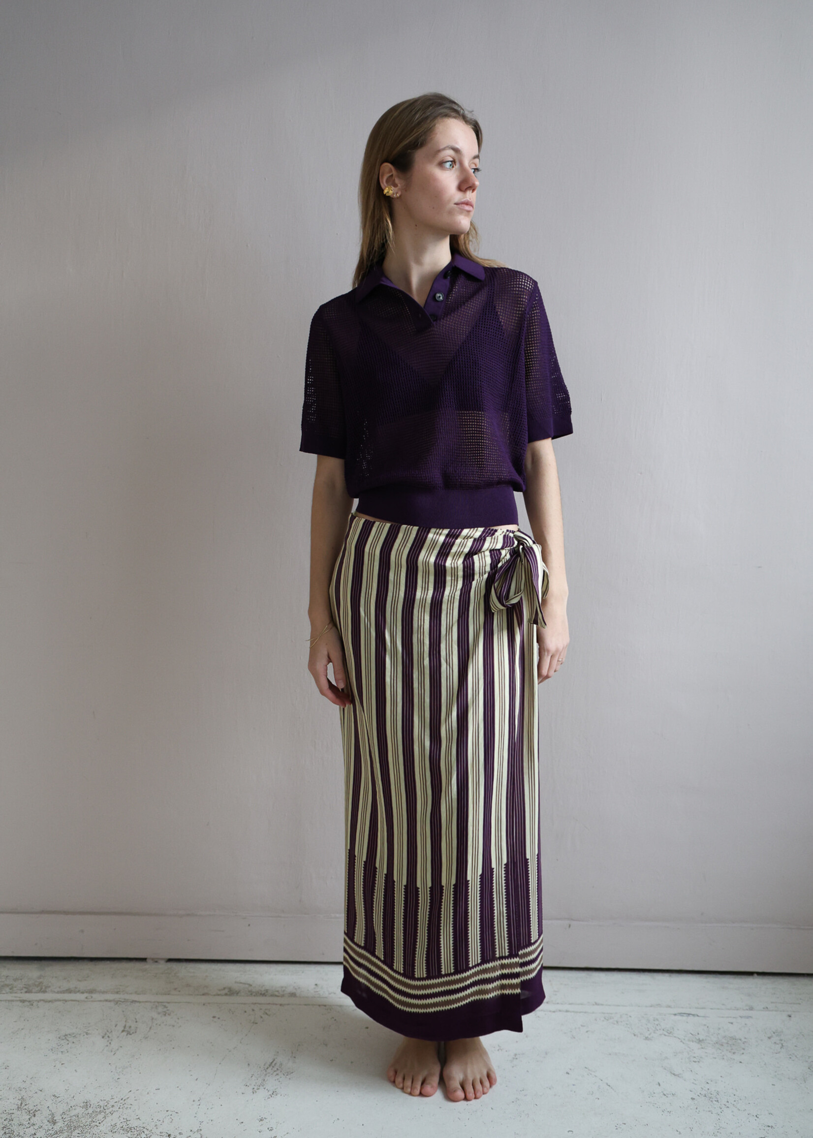 Ottod'Ame Wrap Skirt stripe