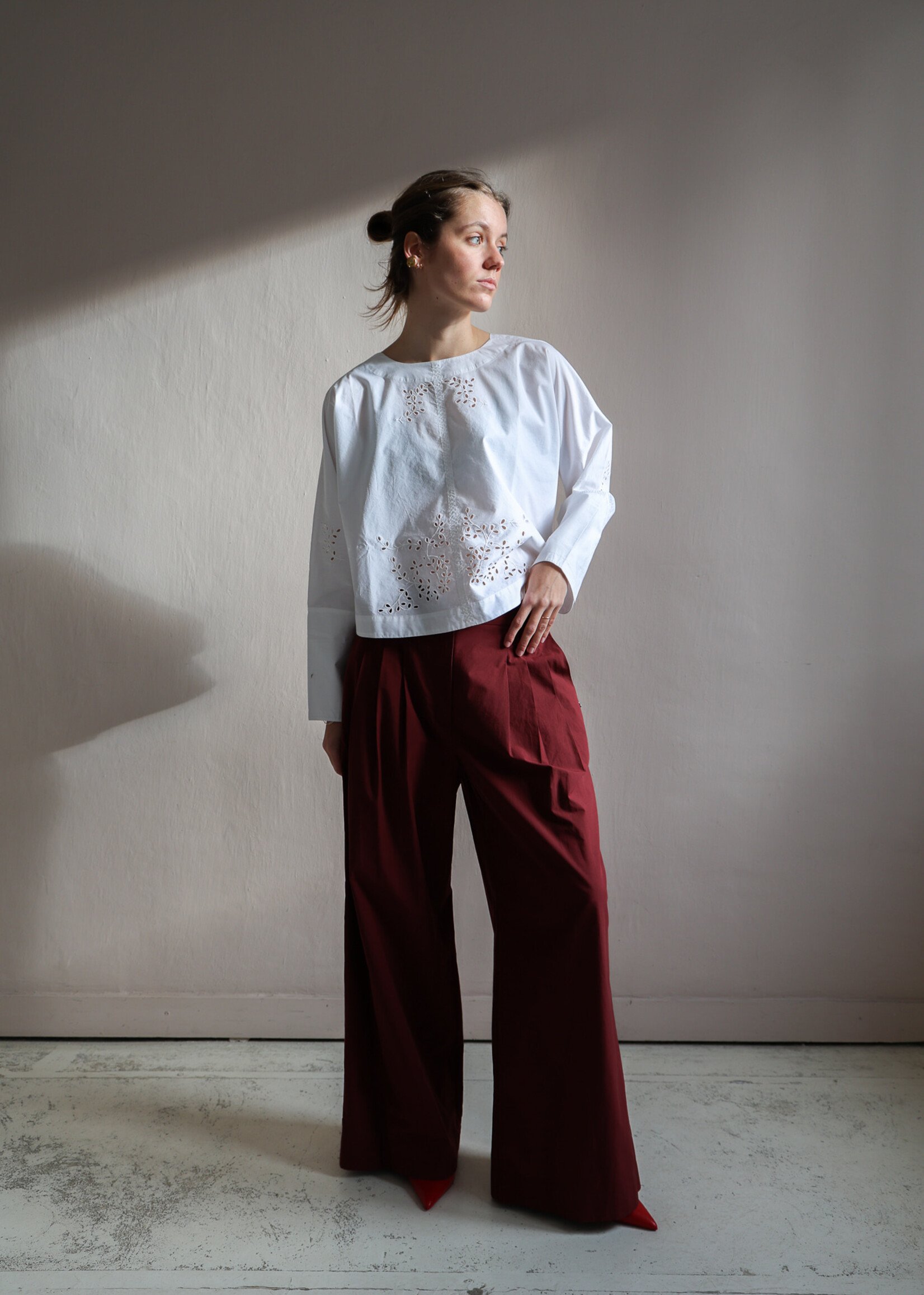 Soeur Hansel embroidered cotton blouse