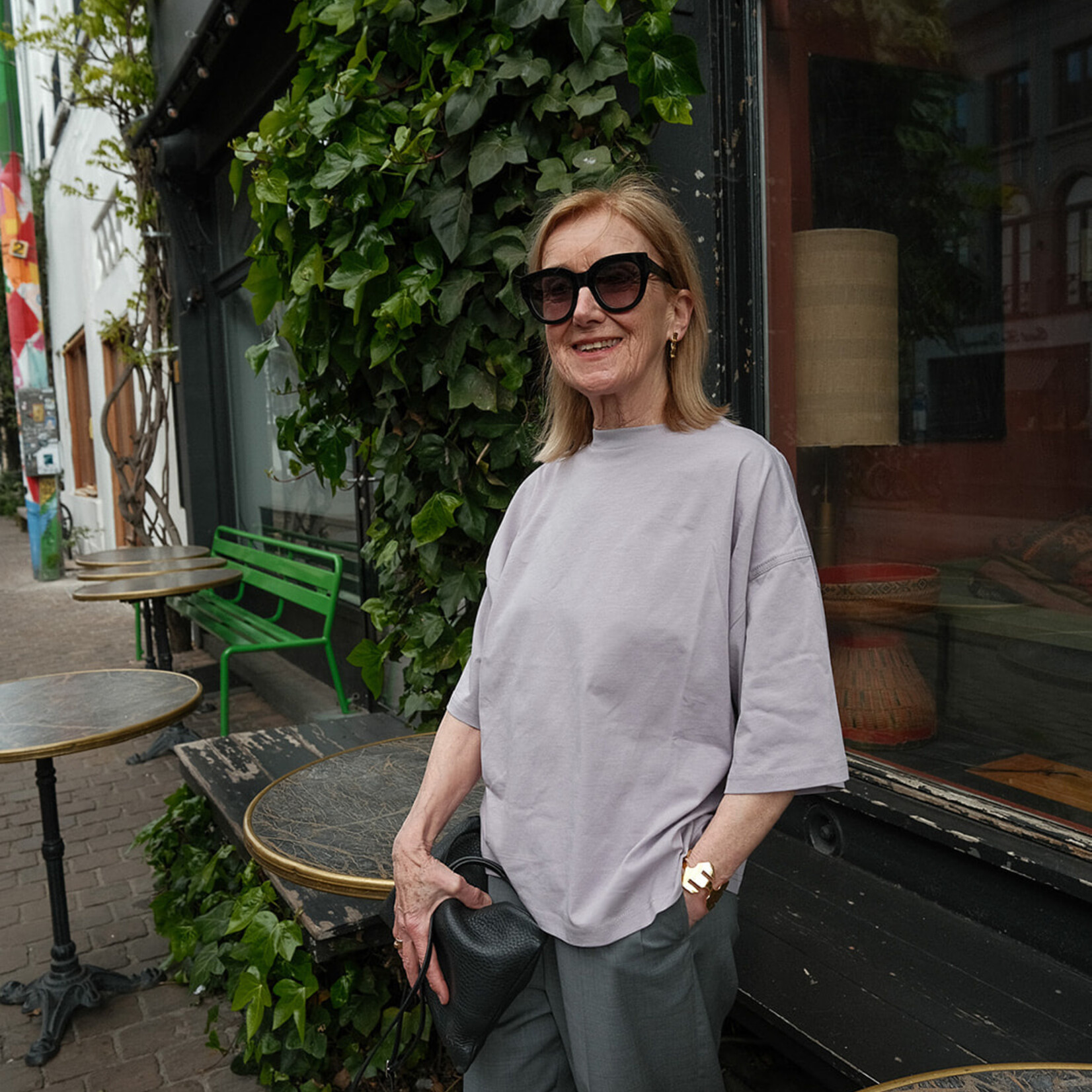 Tela T-shirt Skossa olive green lilac