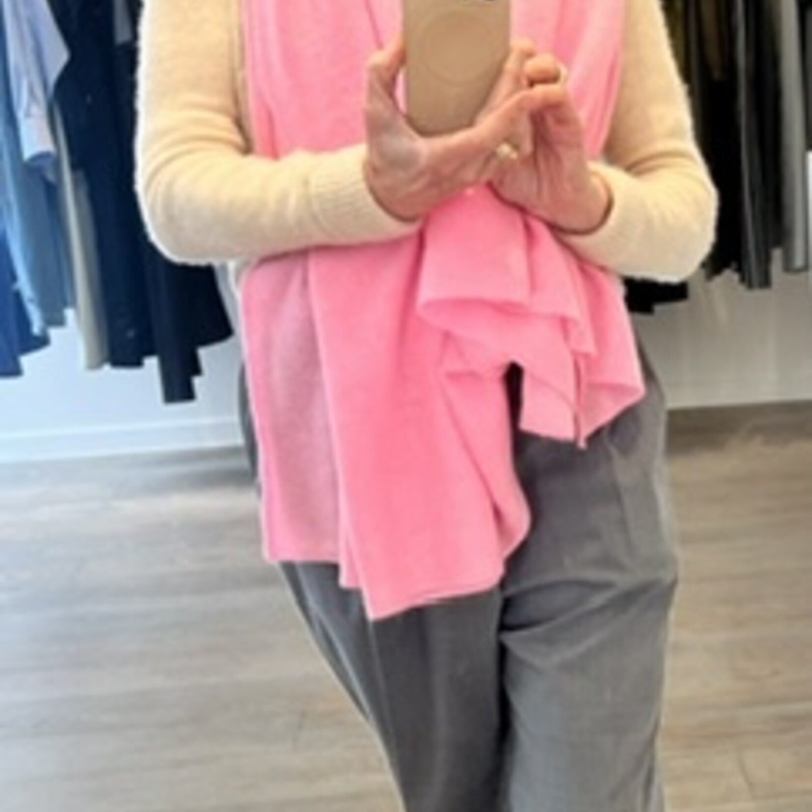 White + Warren Cashmere Travel Wrap (pink buds)