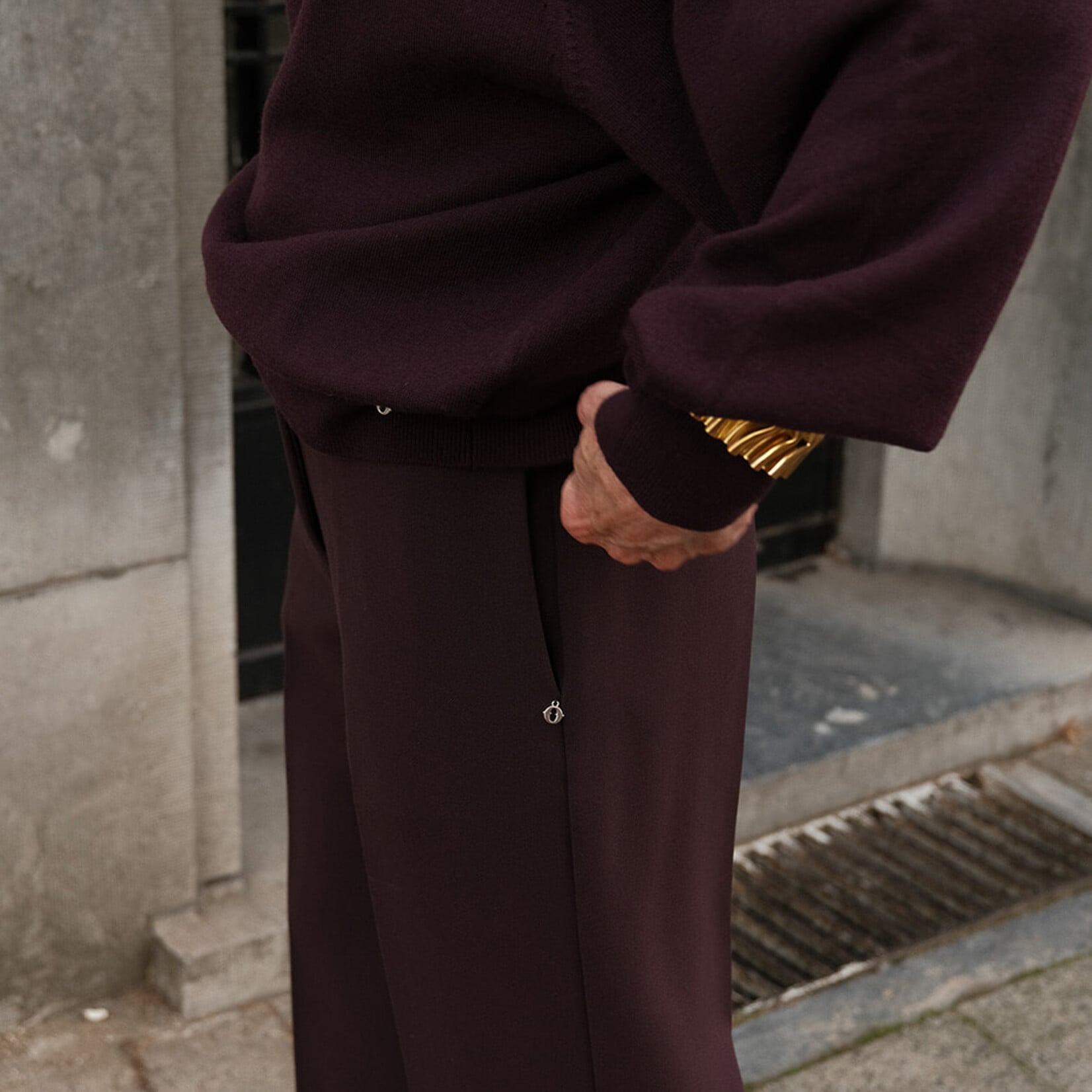 Ottod'Ame Oversized purple turtleneck sweater