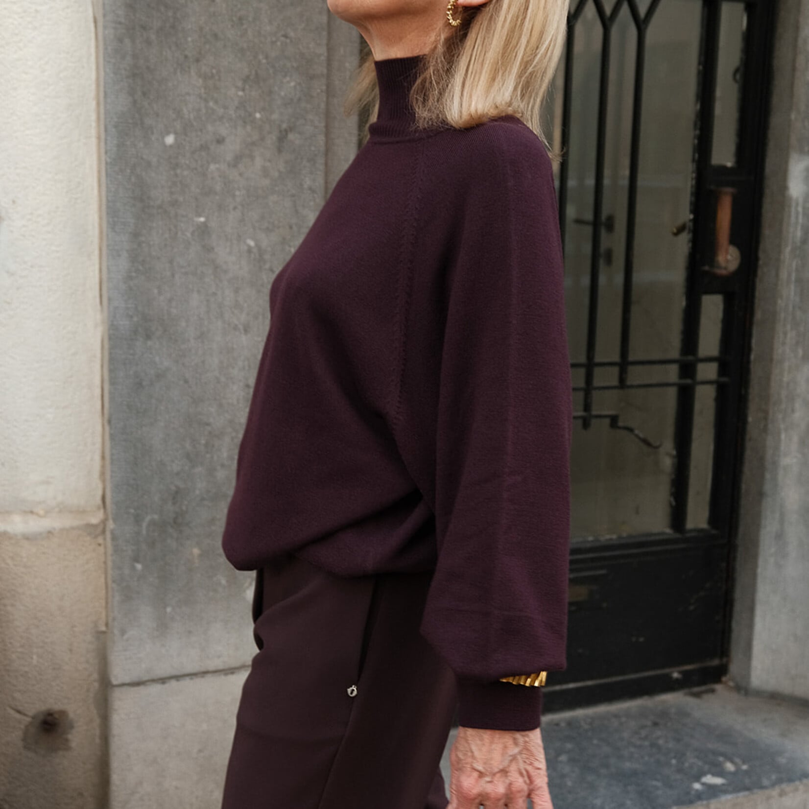 Ottod'Ame Oversized purple turtleneck sweater