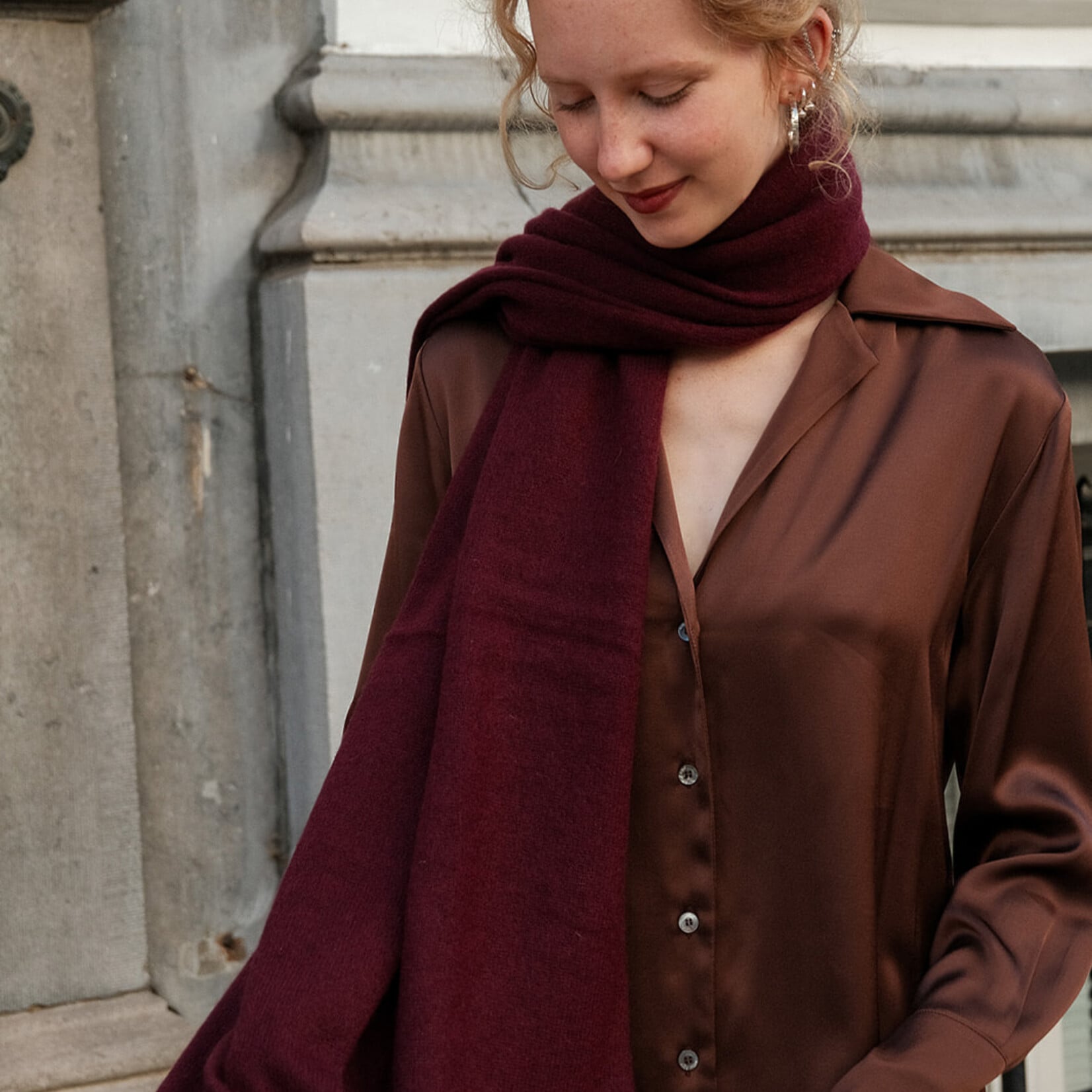 White + Warren Cashmere Travel Wrap  SANGRIA