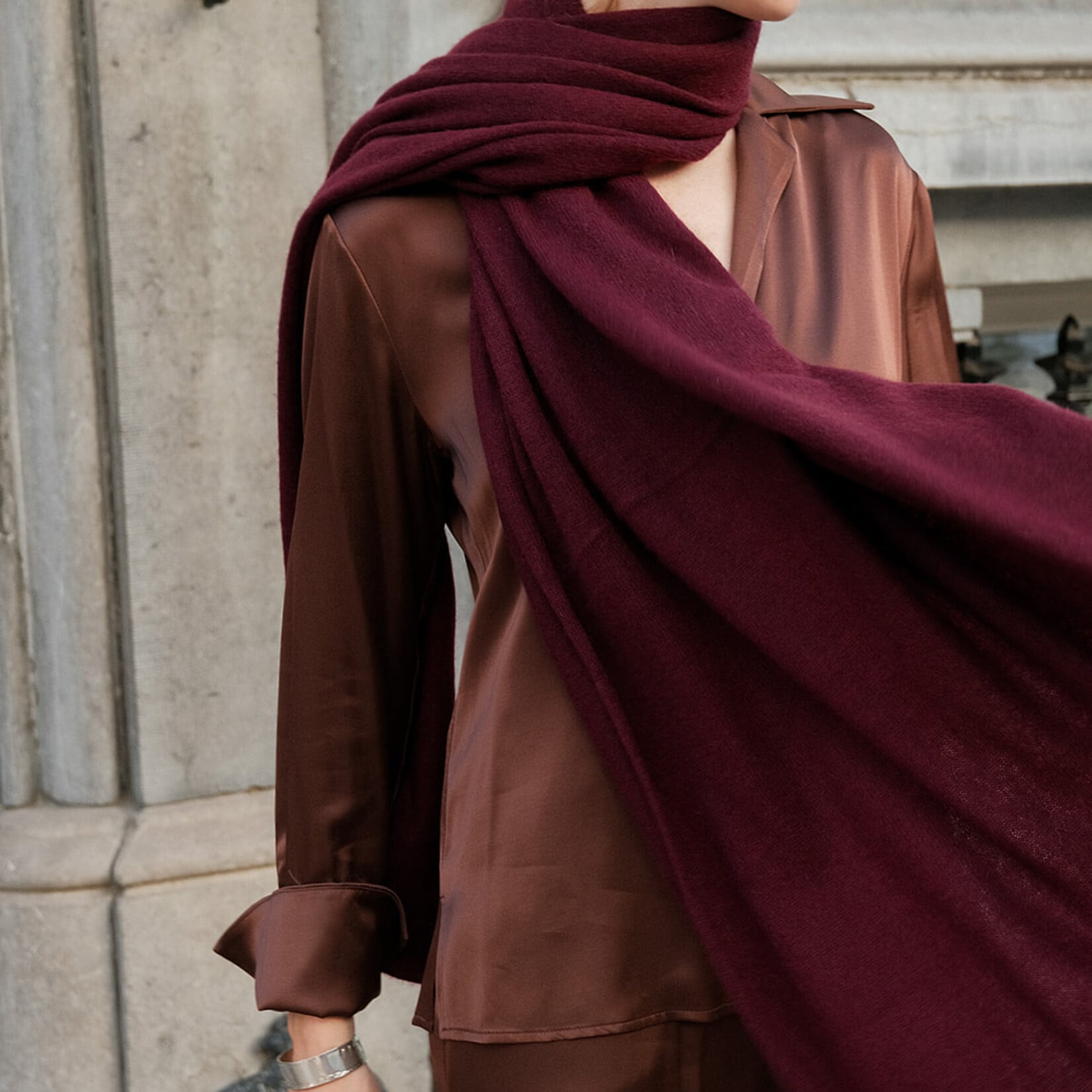 White + Warren Cashmere Travel Wrap  SANGRIA
