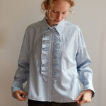 Ottod'Ame Ruffled striped shirt