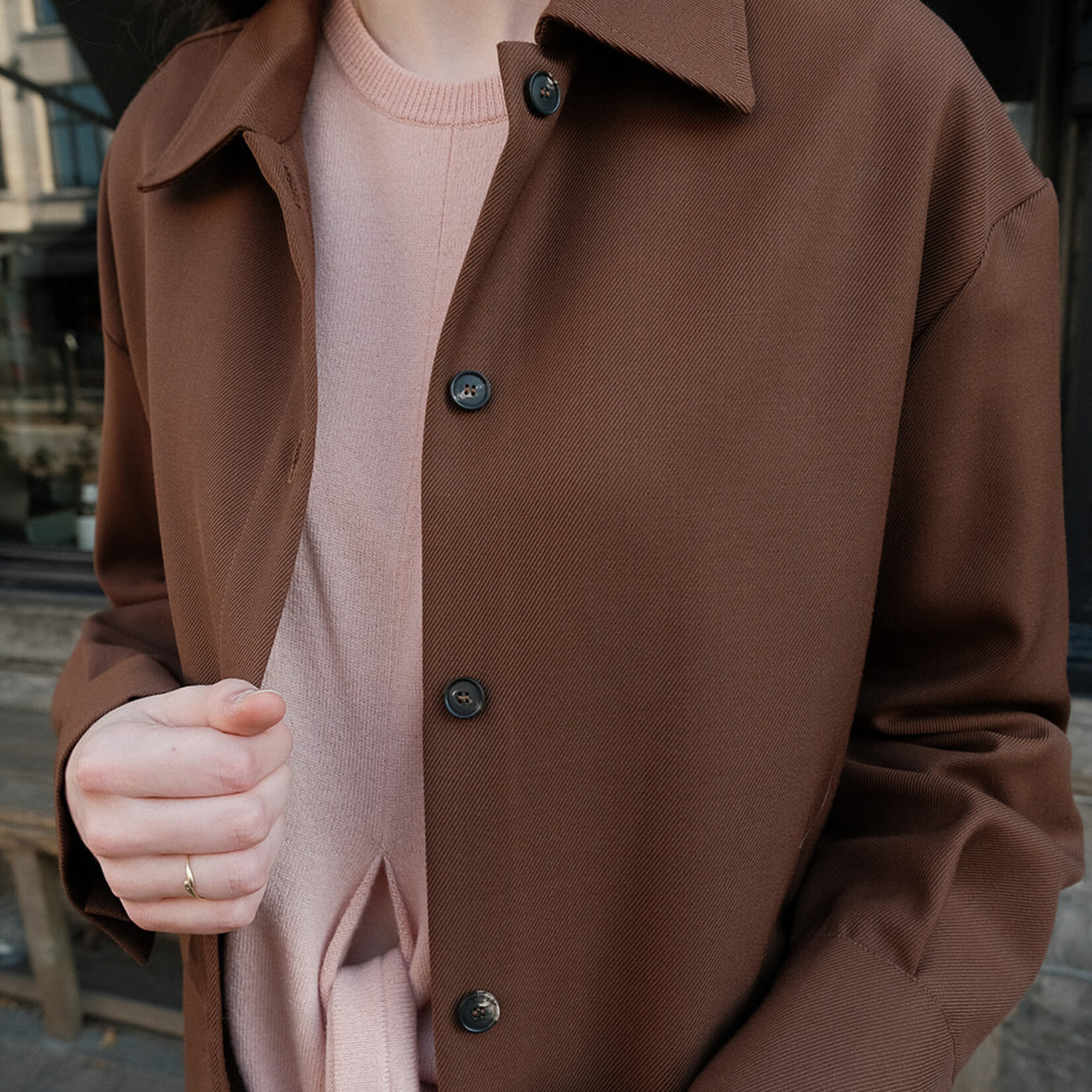 Tela Shirt britt darkblue - Brown