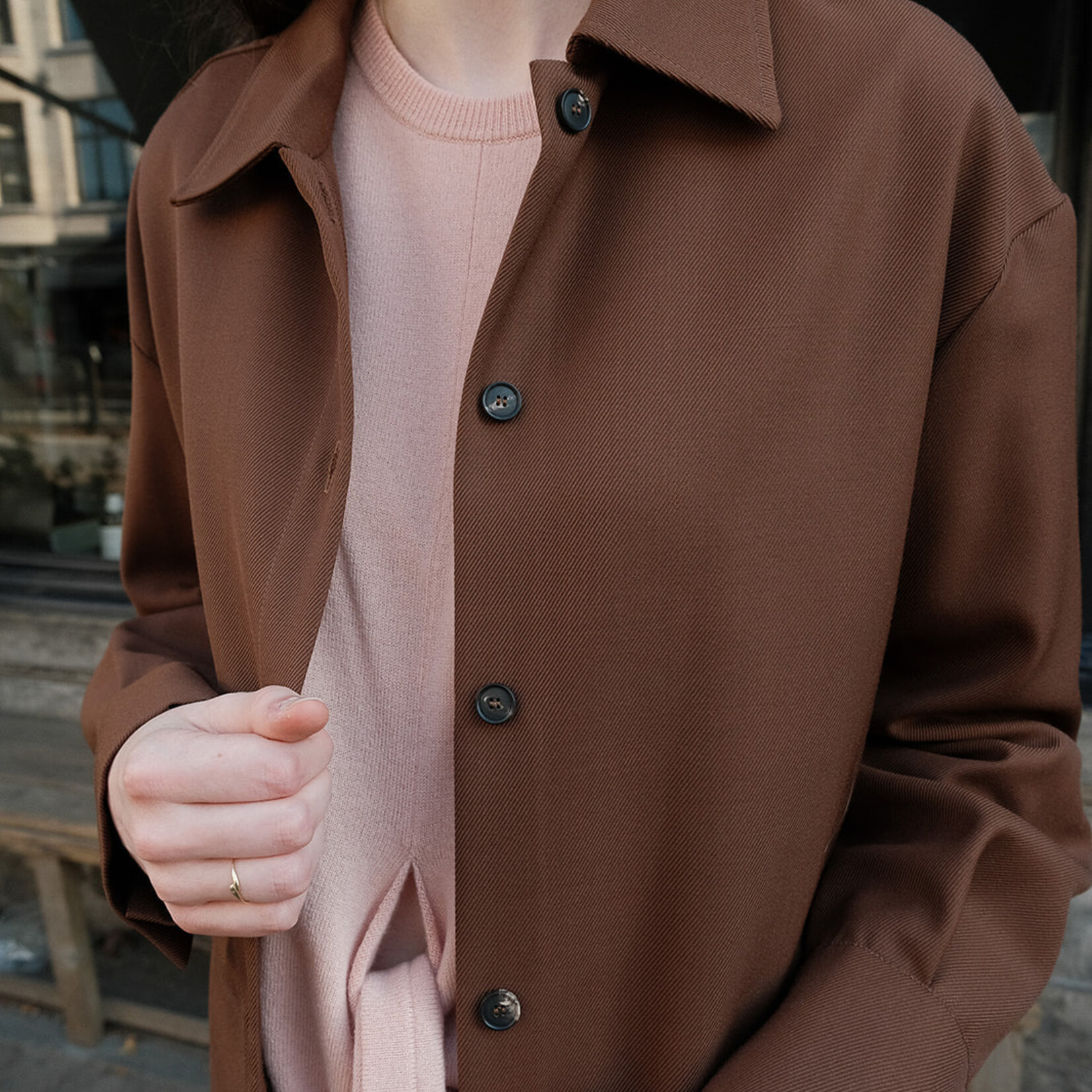 Tela Shirt britt darkblue - Brown