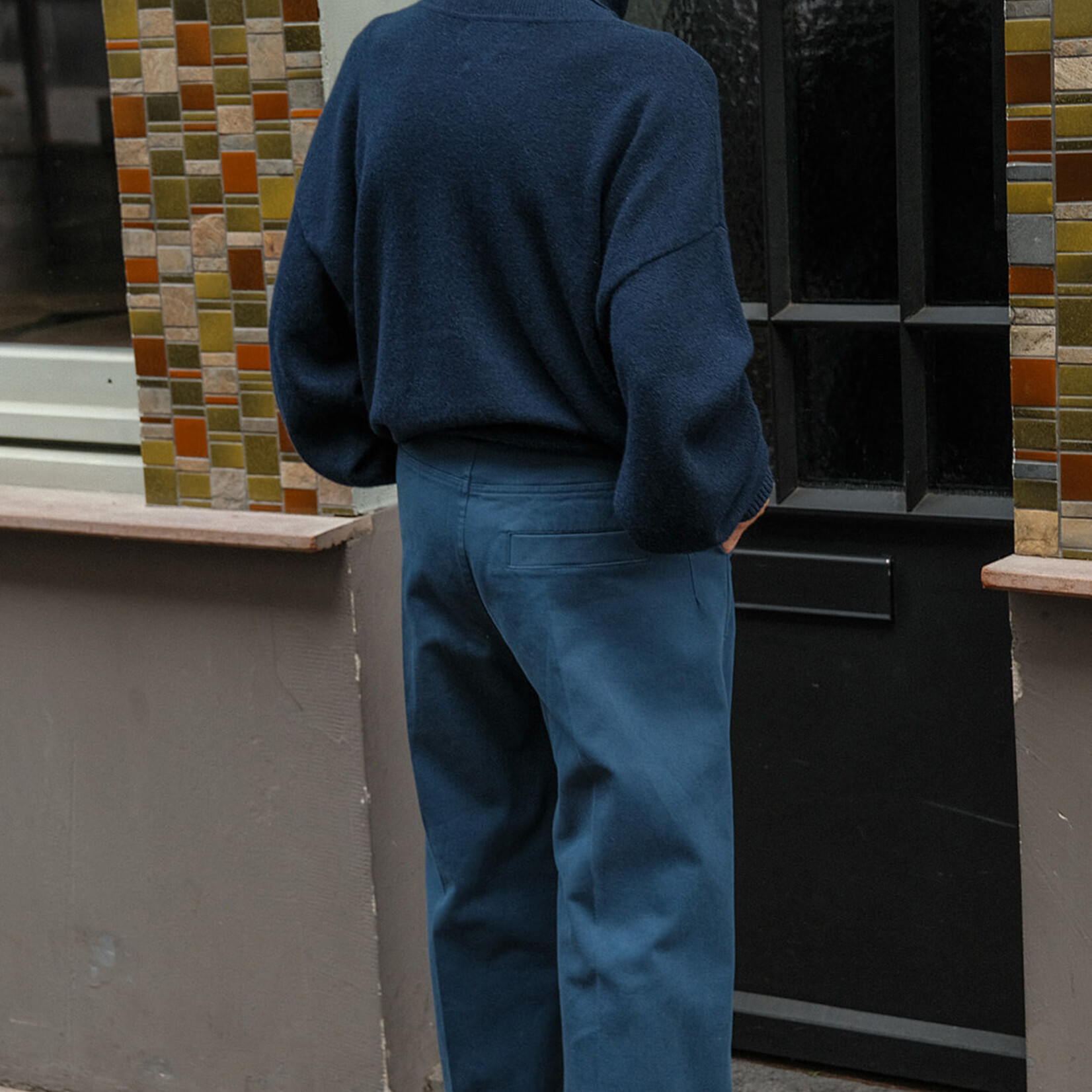 Tela Pantalon Cosmo blue