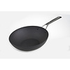 wok - wokpan 28cm – Bakpan – Inductie pan – Keramische pan – Zwart nu tijdelijk met GRATIS glasdeksel !