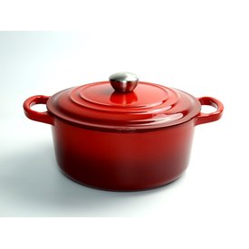 Relance Relance - gietijzeren braad pan  - Sudder pan - Dutch oven - “Ma Mère” -  Ø 22 cm - schaduw kersen rood -  geschikt voor Gas, keramisch, halogeen en INDUCTIE