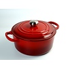 Relance - gietijzeren braad pan  - Sudder pan - Dutch oven - “Ma Mère” -  Ø 24 cm - schaduw kersen rood -  geschikt voor Gas, keramisch, halogeen en INDUCTIE
