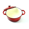 Relance - gietijzeren braad pan  - Sudder pan - Dutch oven - “Ma Mère” -  Ø 24 cm - schaduw kersen rood -  geschikt voor Gas, keramisch, halogeen en INDUCTIE