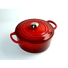 Braad pan  - gietijzeren - sudder pan - Dutch oven -  Ø 24 cm - schaduw kersen rood -  geschikt voor Gas, keramisch, halogeen en INDUCTIE
