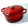 Braad pan  - gietijzeren - sudder pan - Dutch oven -  Ø 22 cm - schaduw kersen rood -  geschikt voor Gas, keramisch, halogeen en INDUCTIE