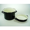 Soep pan - Stamppot Pan met handig omkeer deksel - soeppan 6 Liter  Ø 24cm - emaille - zwart - soepmaker ook geschikt voor inductie